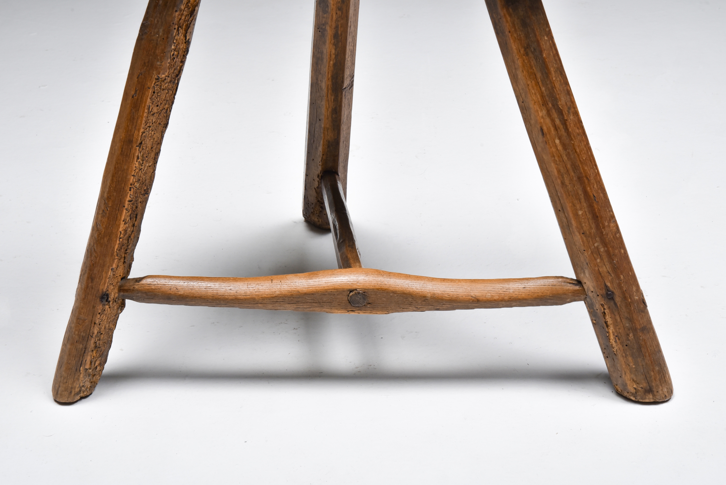 Set of rustic wabi sabi wooden milk stools - 1850's