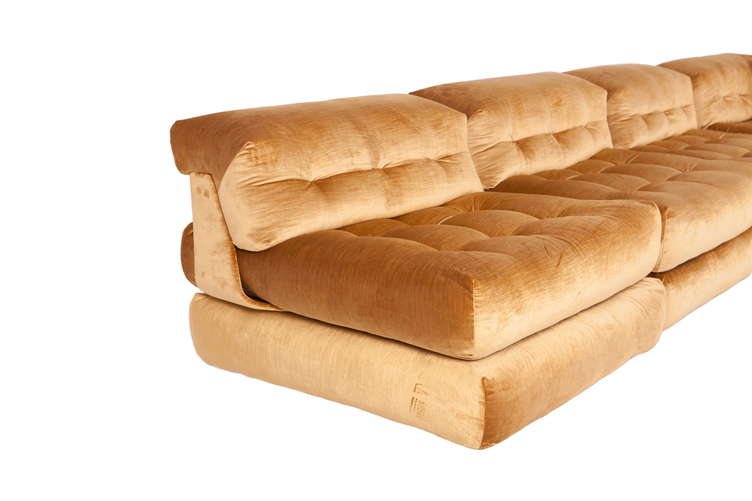 Roche Bobois Mah Jong Modular Sofa In Gold Velvet - 1970s