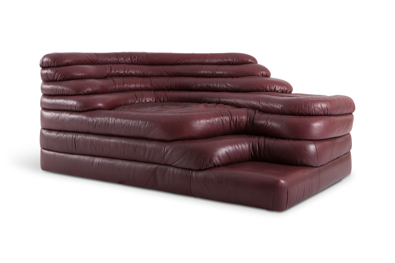 De Sede Leather Landscape Sofa's, Ubald Klug - 1970s