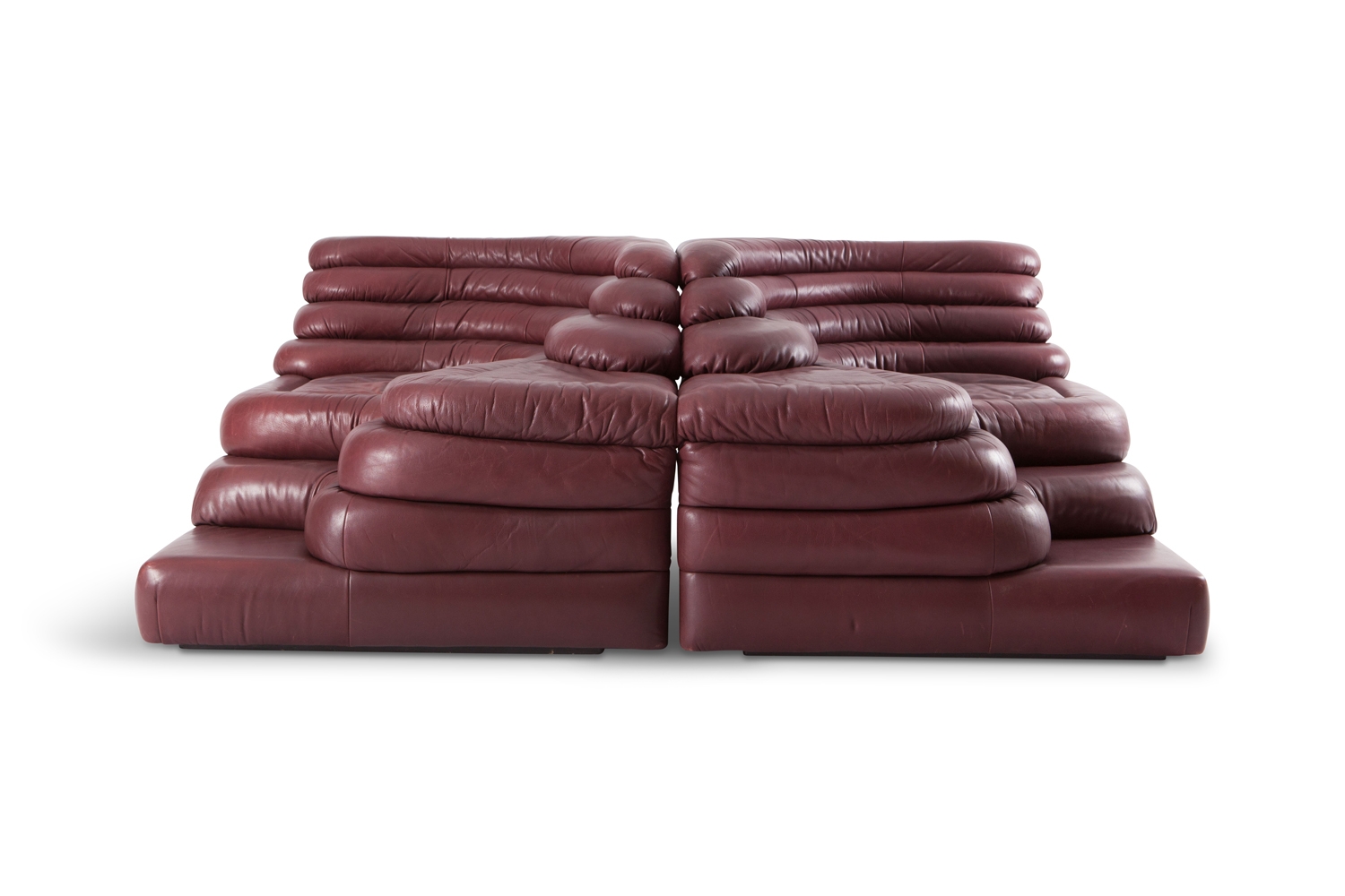 De Sede Leather Landscape Sofa's, Ubald Klug - 1970s