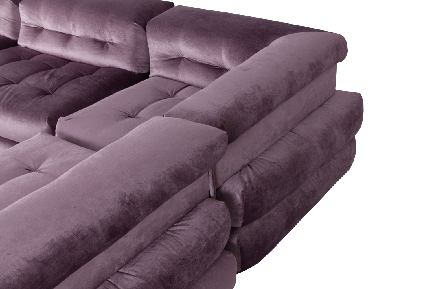 Roche Bobois Mah Jong Modular Sofa In Purple Velvet - 1970s