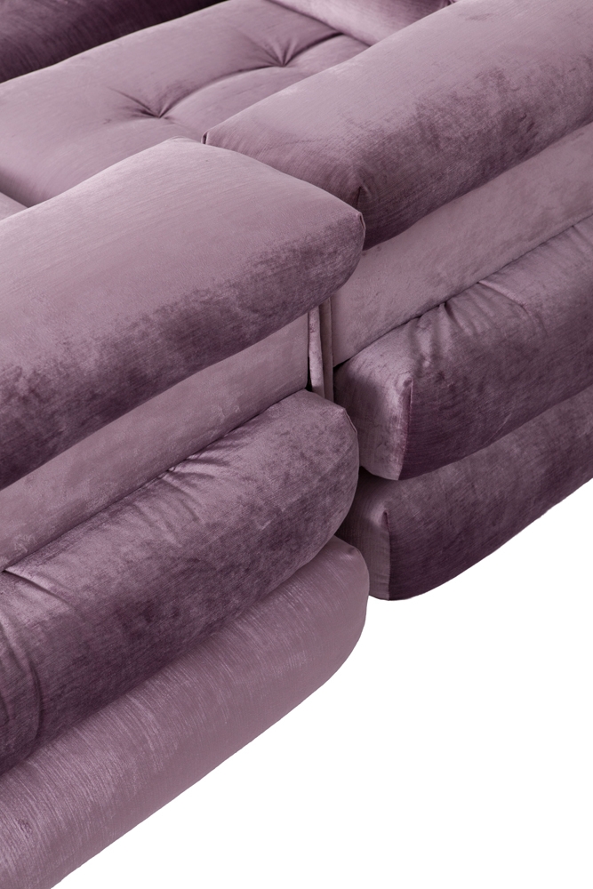 Roche Bobois Mah Jong Modular Sofa In Purple Velvet - 1970s