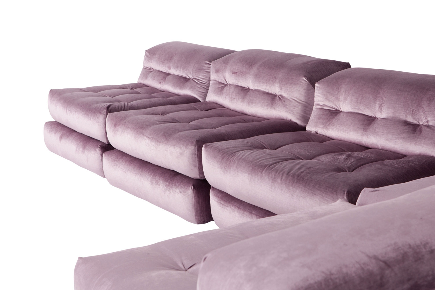 Roche Bobois Mah Jong Modular Sofa In Purple Velvet - 1970s