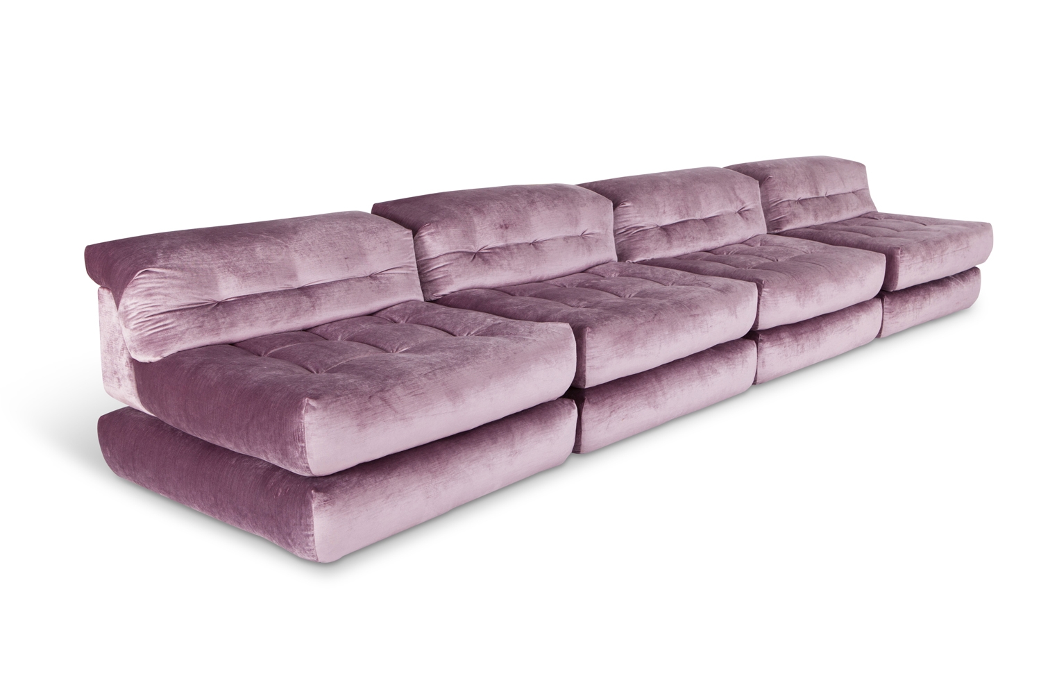 Roche Bobois Mah Jong Modular Sofa In Purple Velvet - 1970s