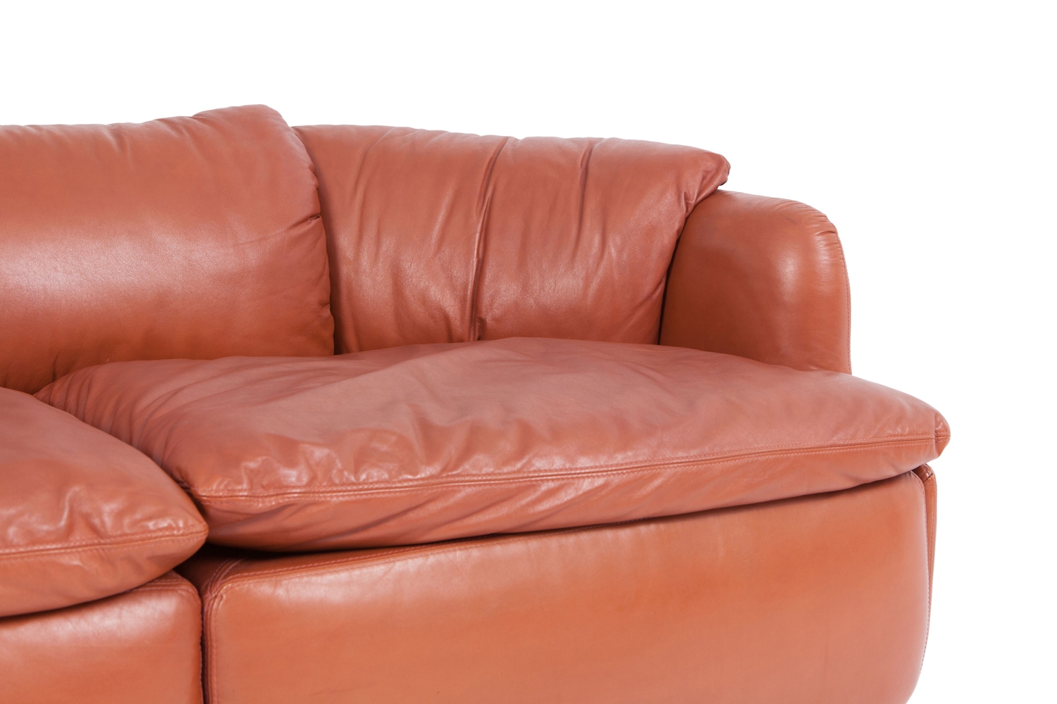 Leather Saporiti Sofa Confidential, Alberto Rosselli - 1970s