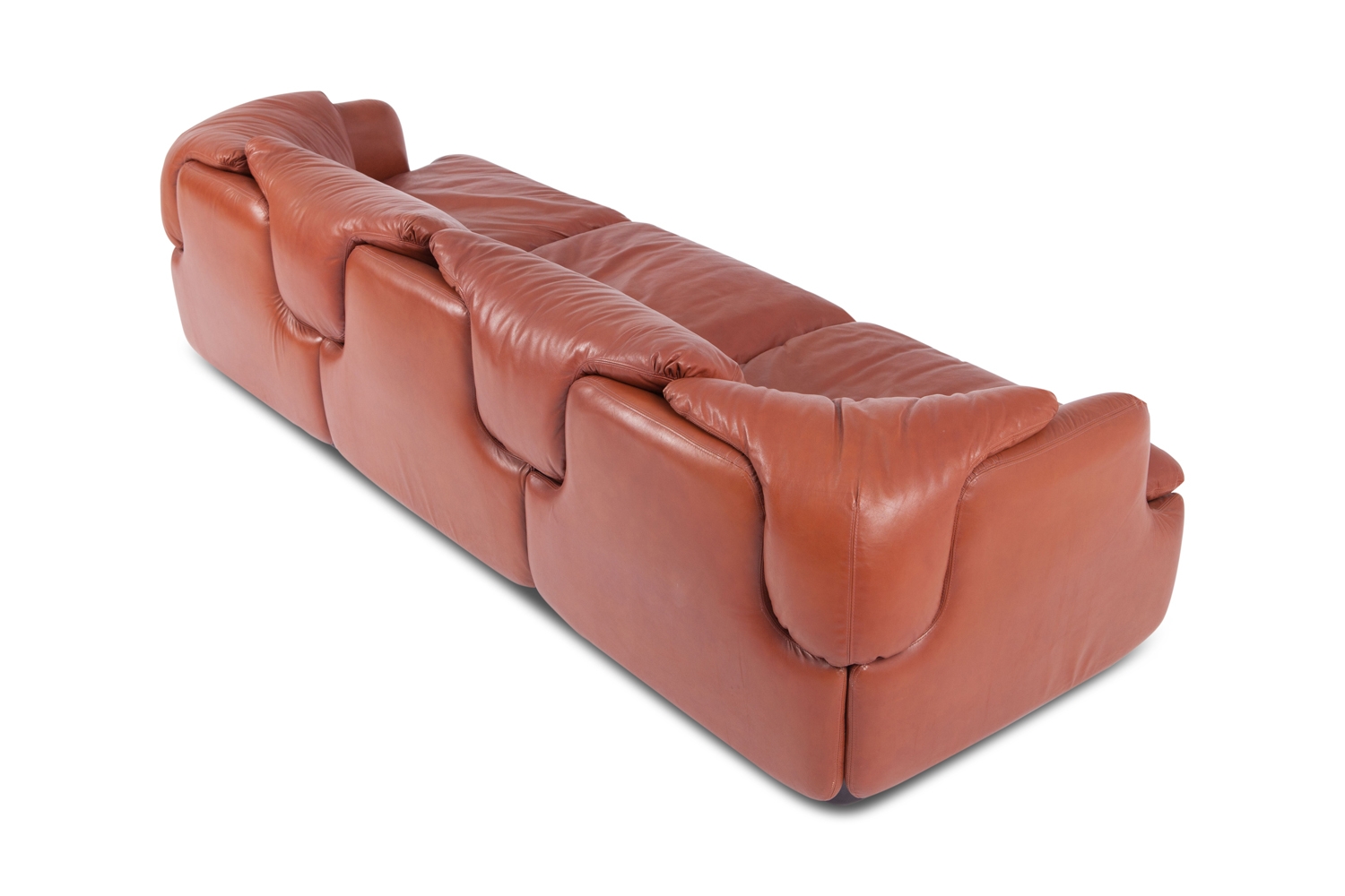 Leather Saporiti Sofa Confidential, Alberto Rosselli - 1970s