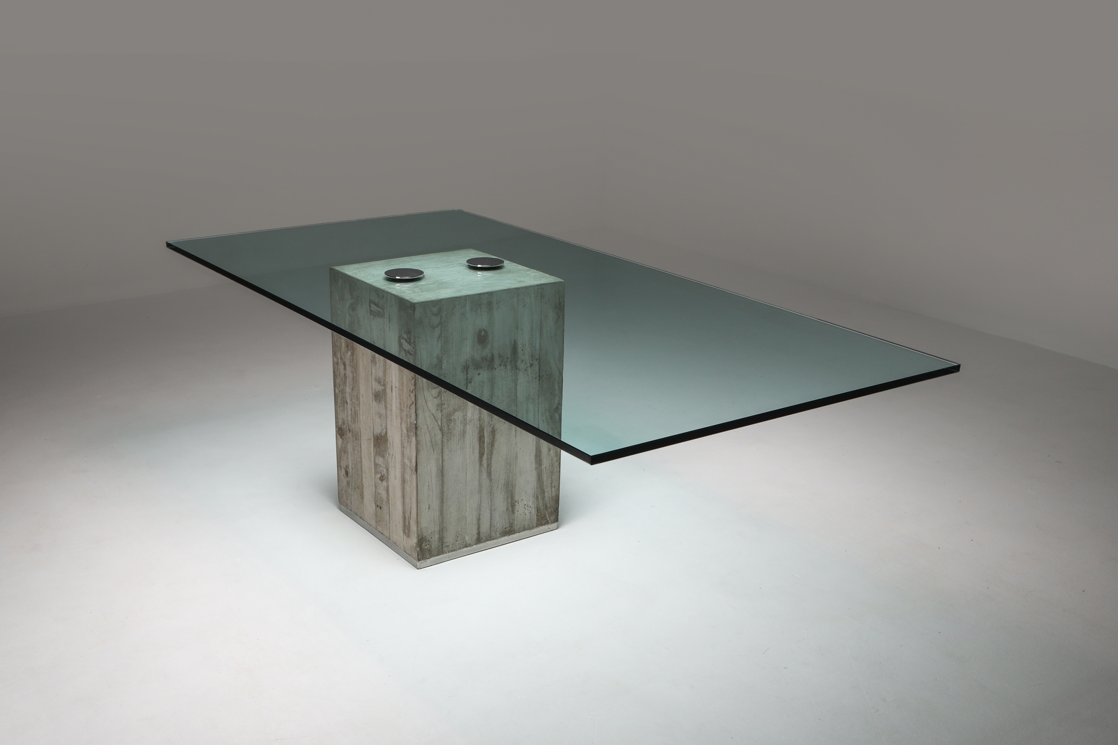 Saporiti Concrete and Glass Dining Table - 1970's