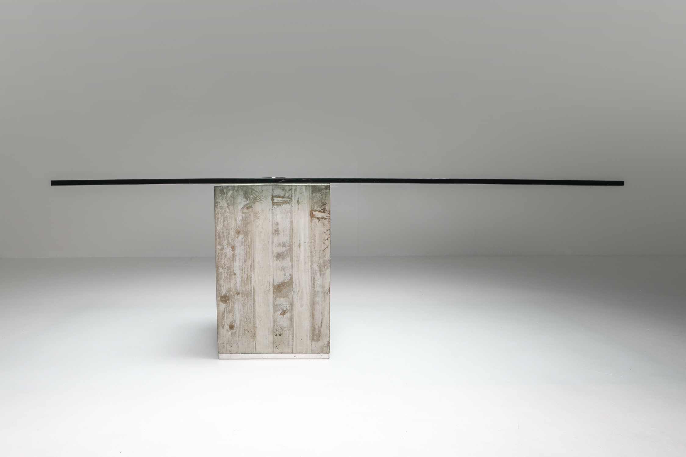 Saporiti Concrete and Glass Dining Table - 1970's