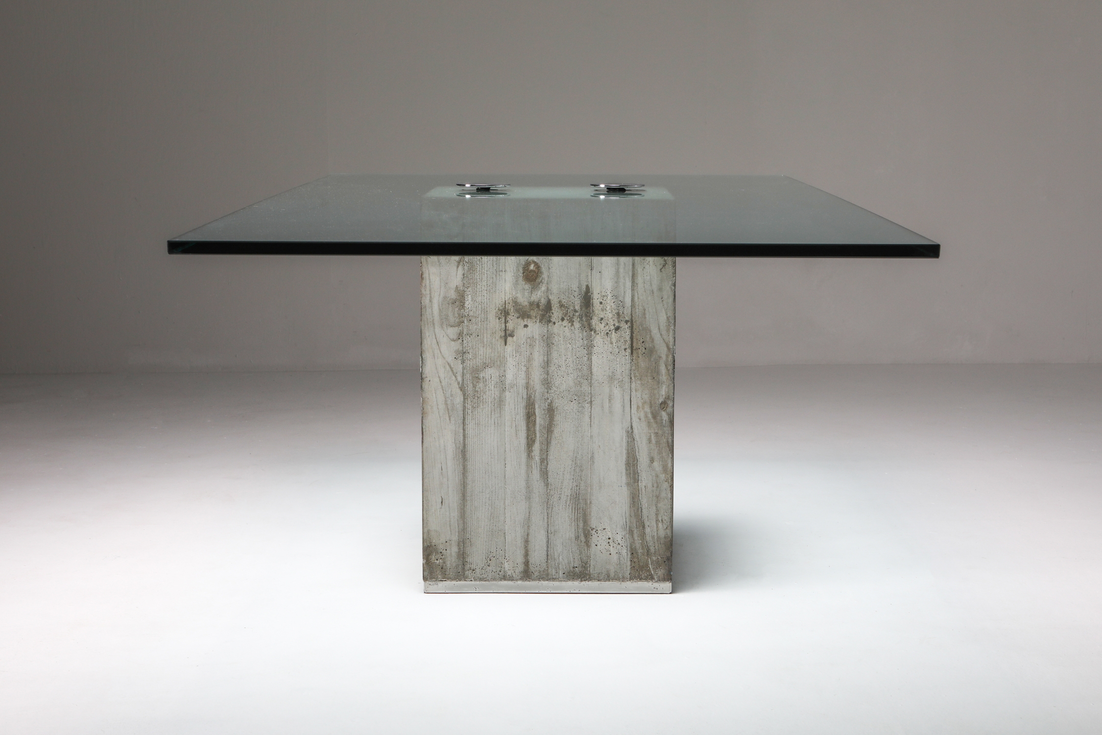 Saporiti Concrete and Glass Dining Table - 1970's