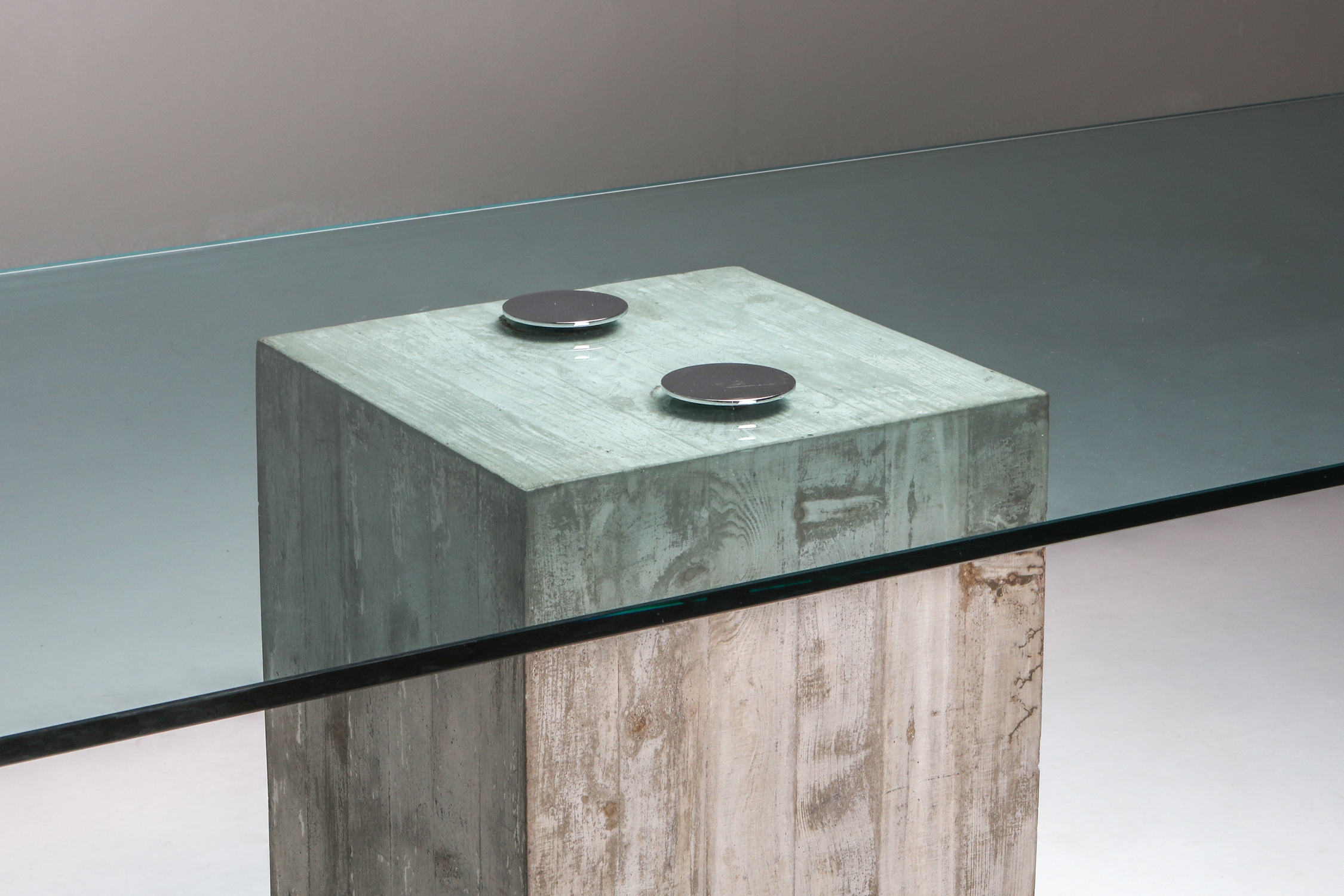 Saporiti Concrete and Glass Dining Table - 1970's