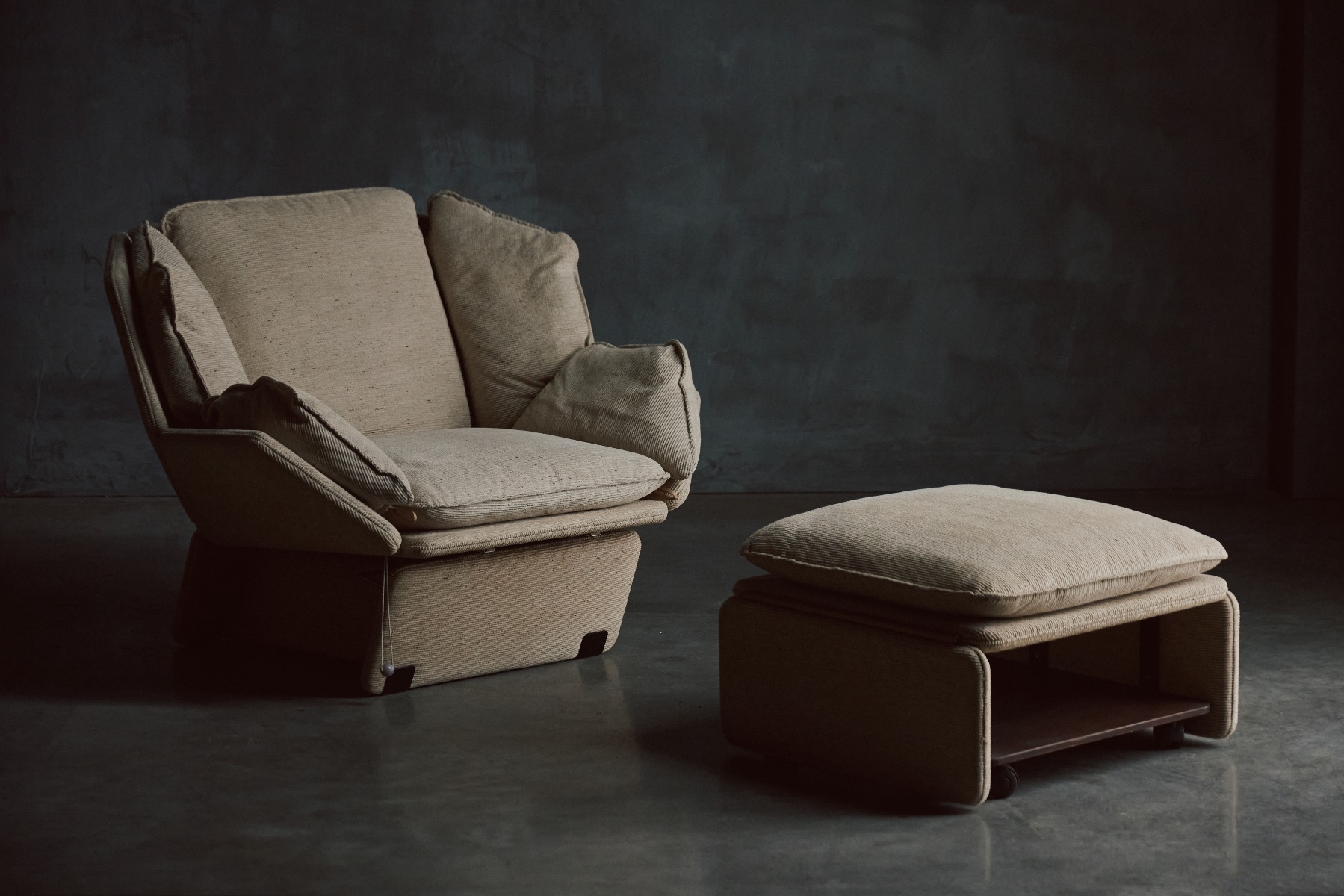 Saporiti Lounge Chair with Ottoman - 1970s