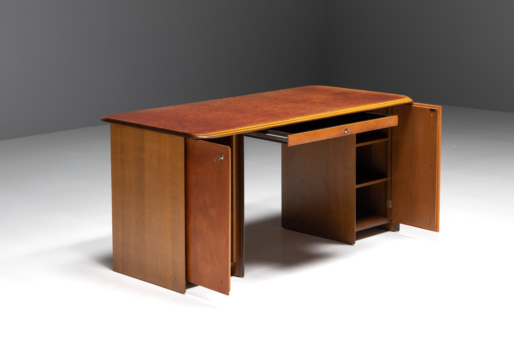 Walnut Desk by Afra & Tobia Scarpa for Maxalto - 1970s