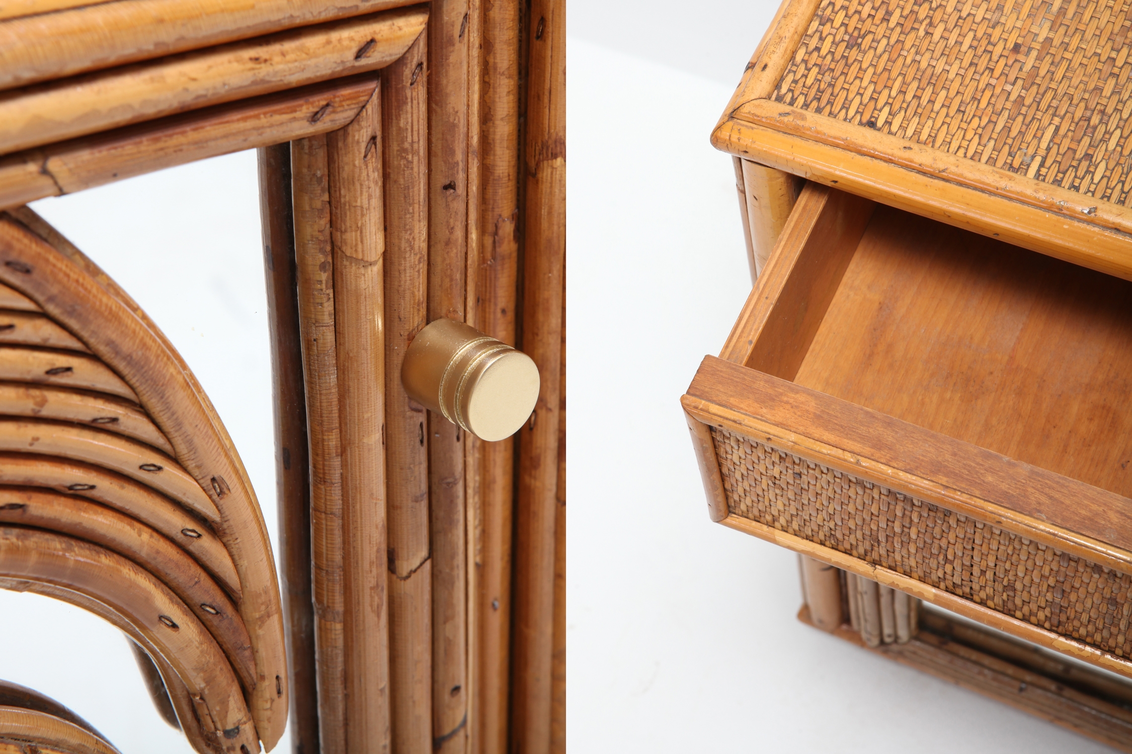 Hollywood Regency Pair of Tropical Nightstands Vivai del Sud - 1970s
