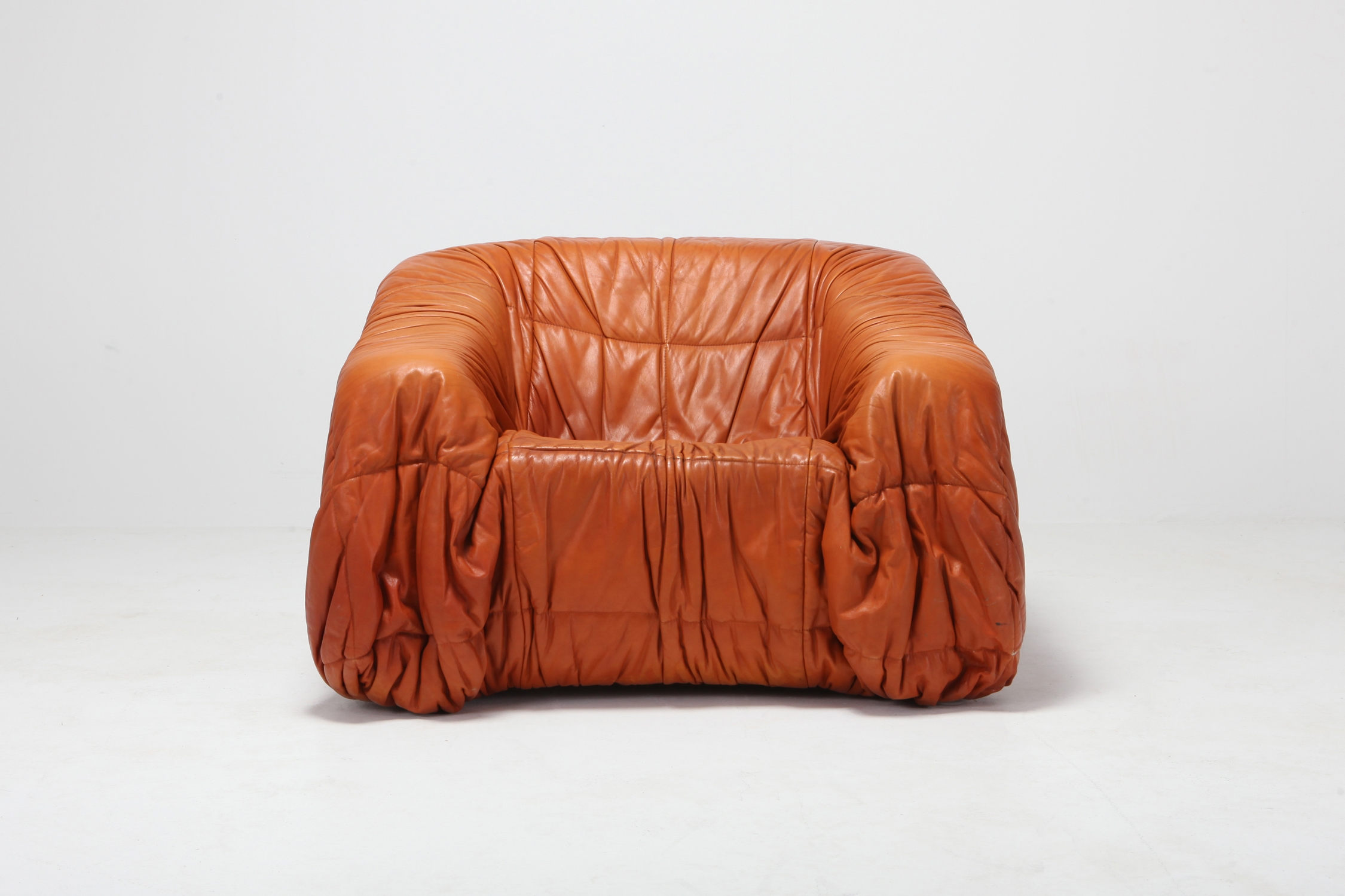 Cognac Leather Postmodern Lounge Chairs by De Pas, D’urbino & Lomazzi - 1970s