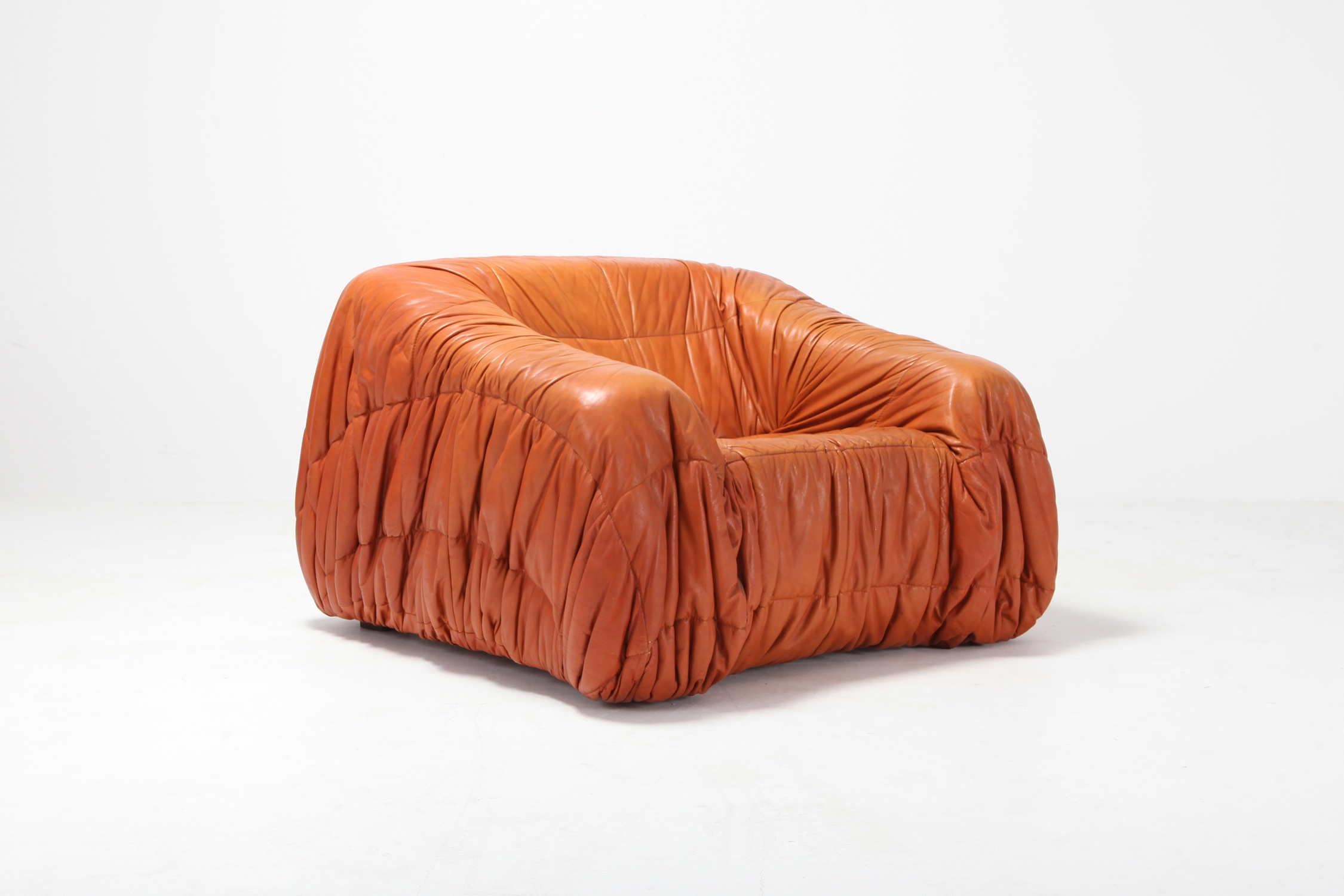 Cognac Leather Postmodern Lounge Chairs by De Pas, D’urbino & Lomazzi - 1970s
