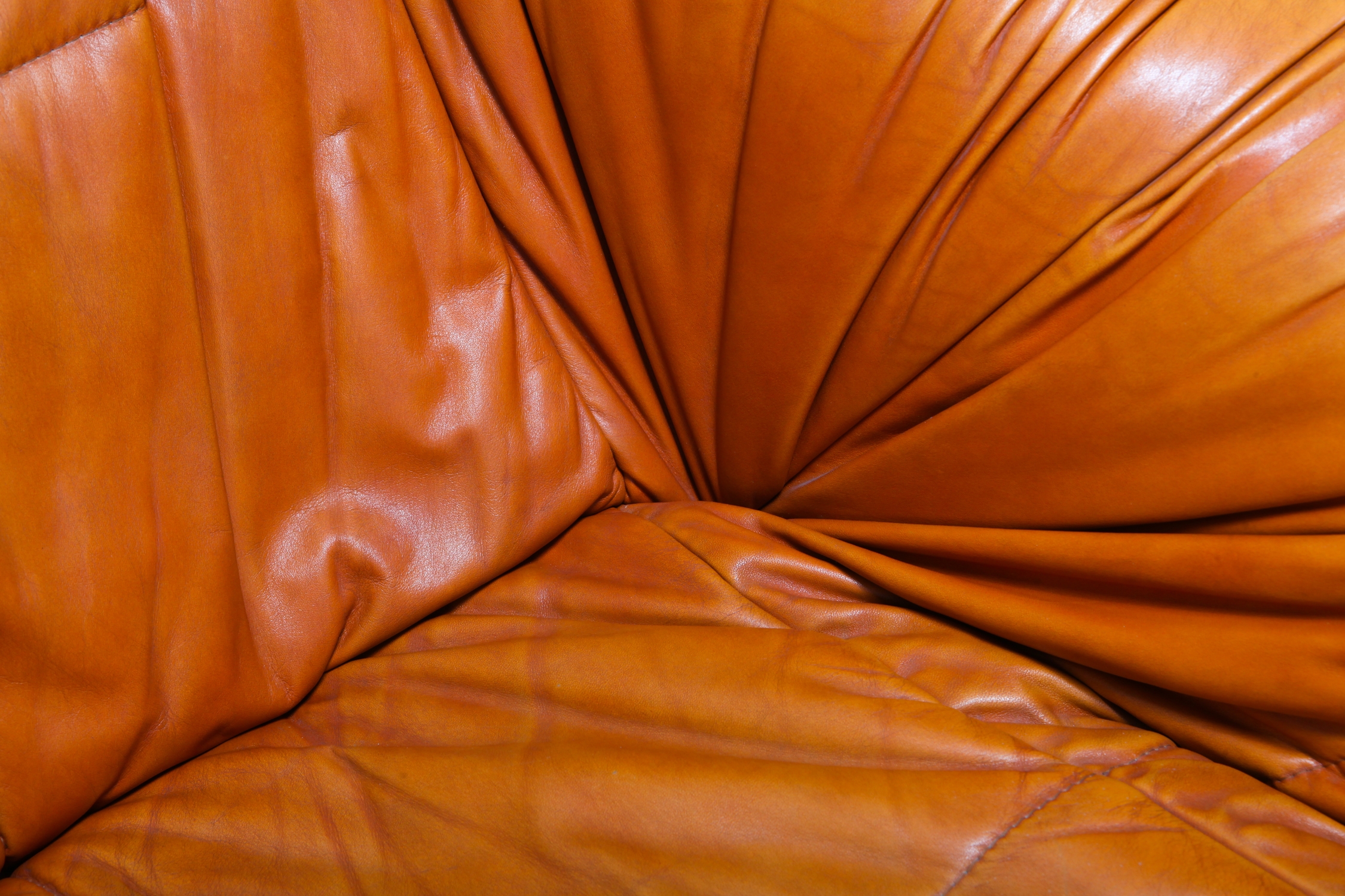 Cognac Leather Postmodern Lounge Chairs by De Pas, D’urbino & Lomazzi - 1970s