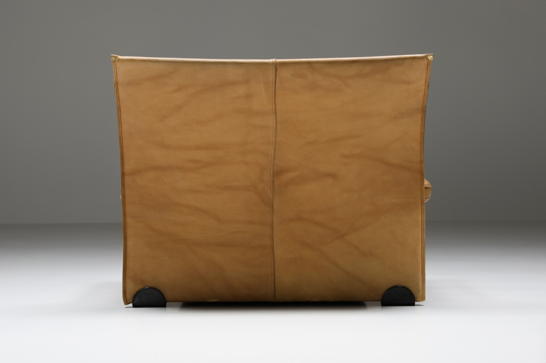 Thick Camel Leather Club Chairs by  Titiana Ammannati & Giampiero Vitelli for Brunati - 1970s