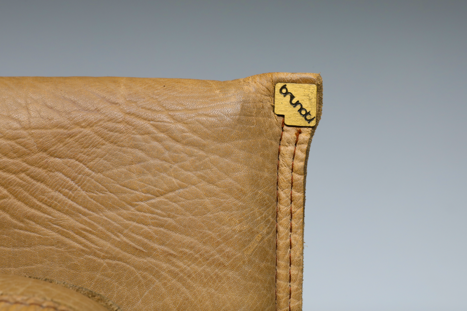 Thick Camel Leather Club Chairs by  Titiana Ammannati & Giampiero Vitelli for Brunati - 1970s