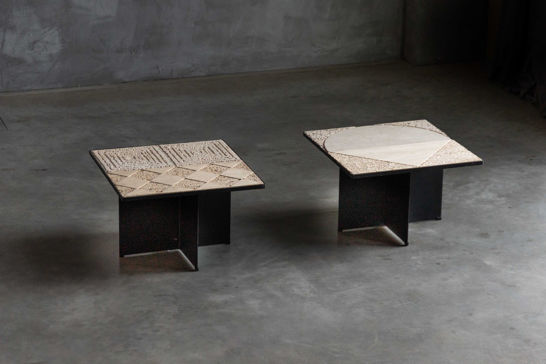 Sculptural Stone Side Tables by Nerone Ceccarelli, Italy - 1970s