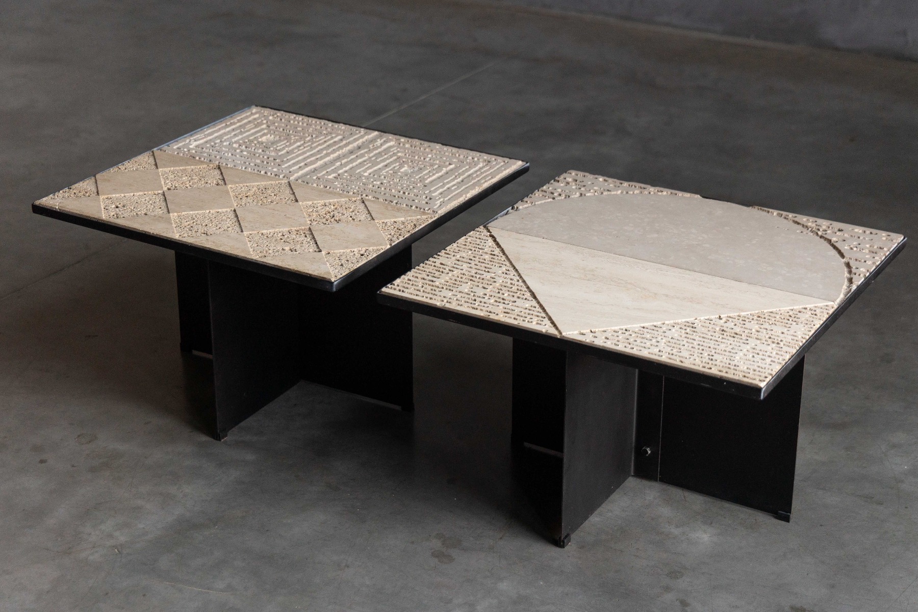 Sculptural Stone Side Tables by Nerone Ceccarelli, Italy - 1970s