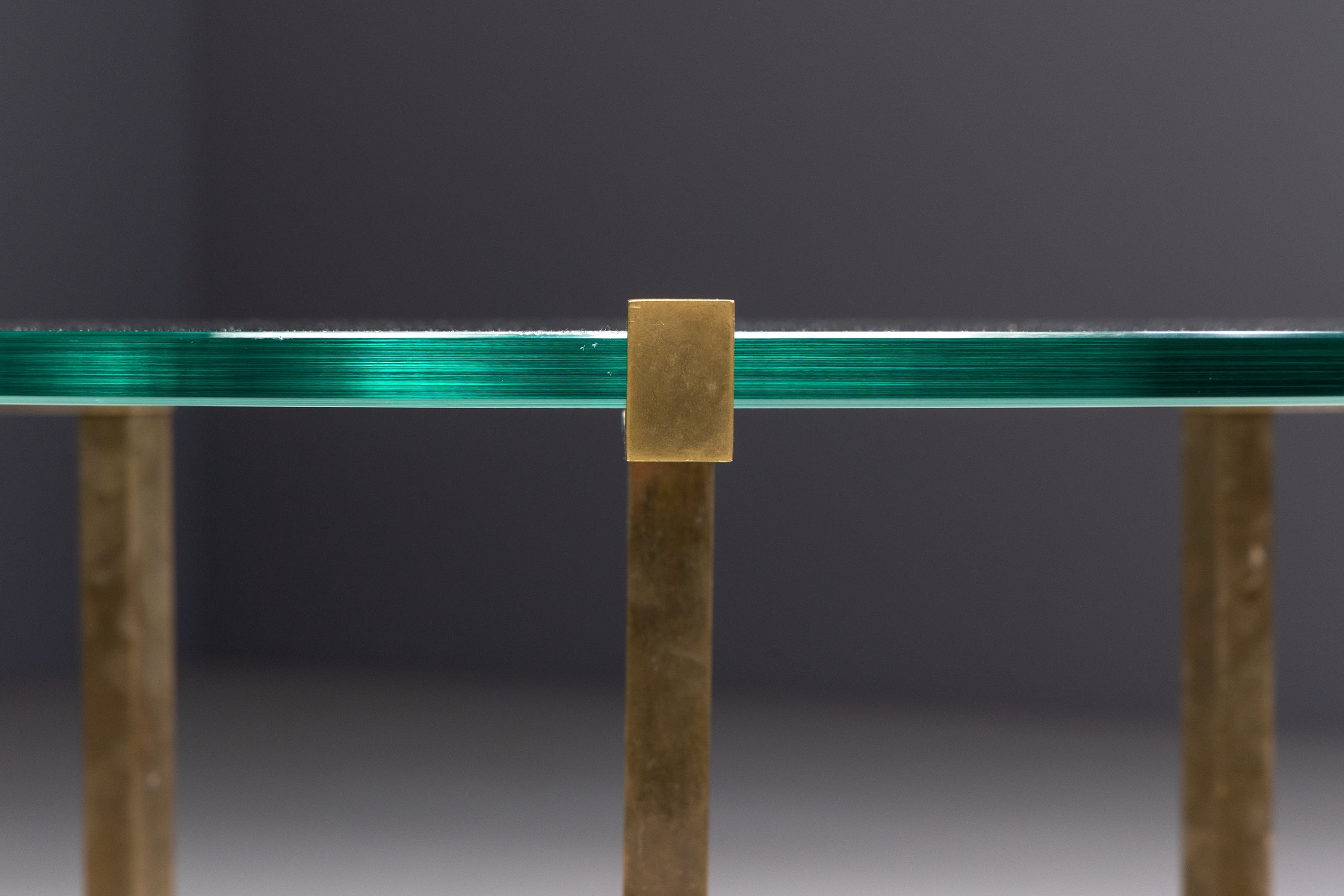 Side Table by Peter Ghyczy in Brass and Glass - 1970s