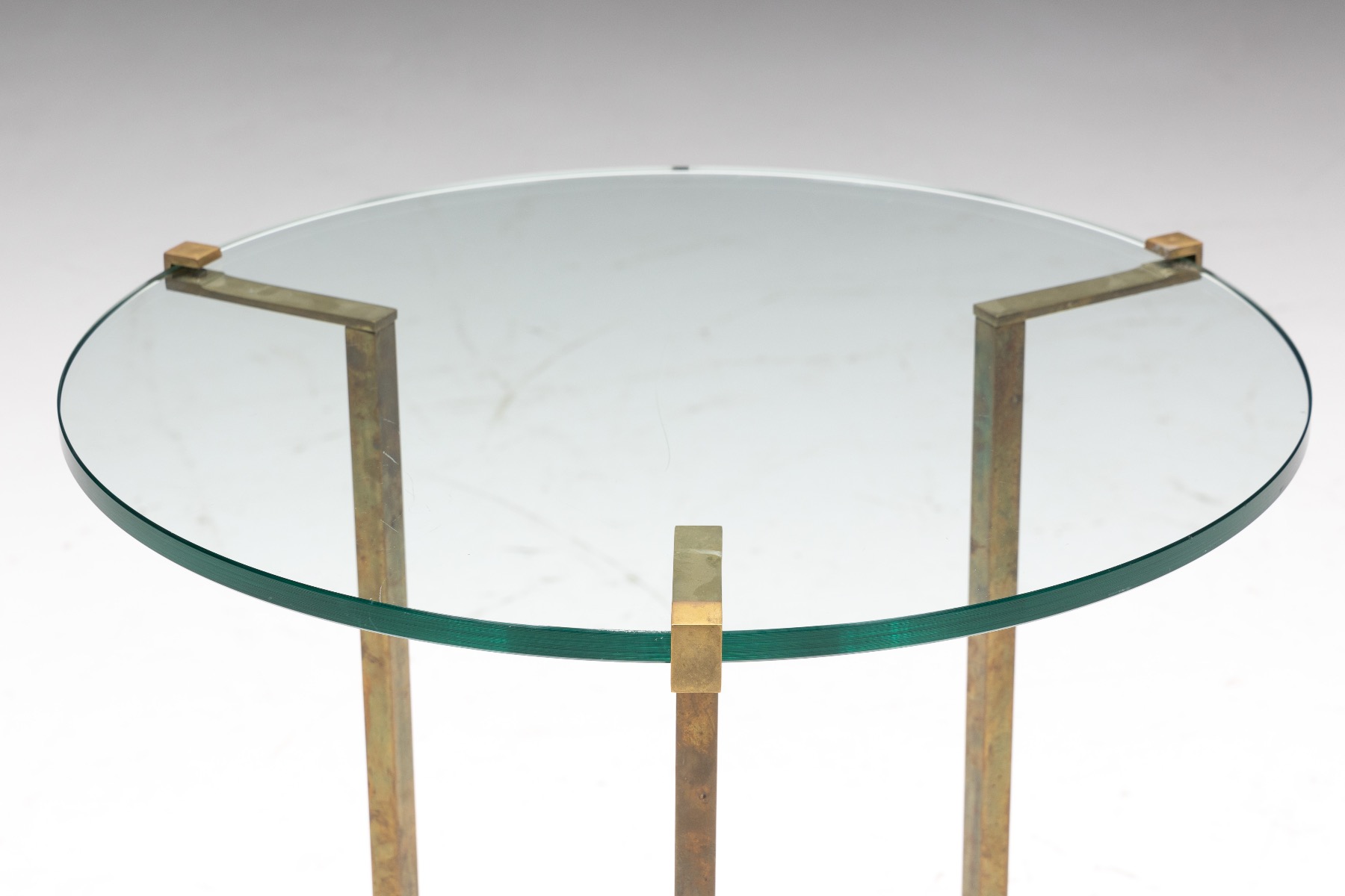 Side Table by Peter Ghyczy in Brass and Glass - 1970s
