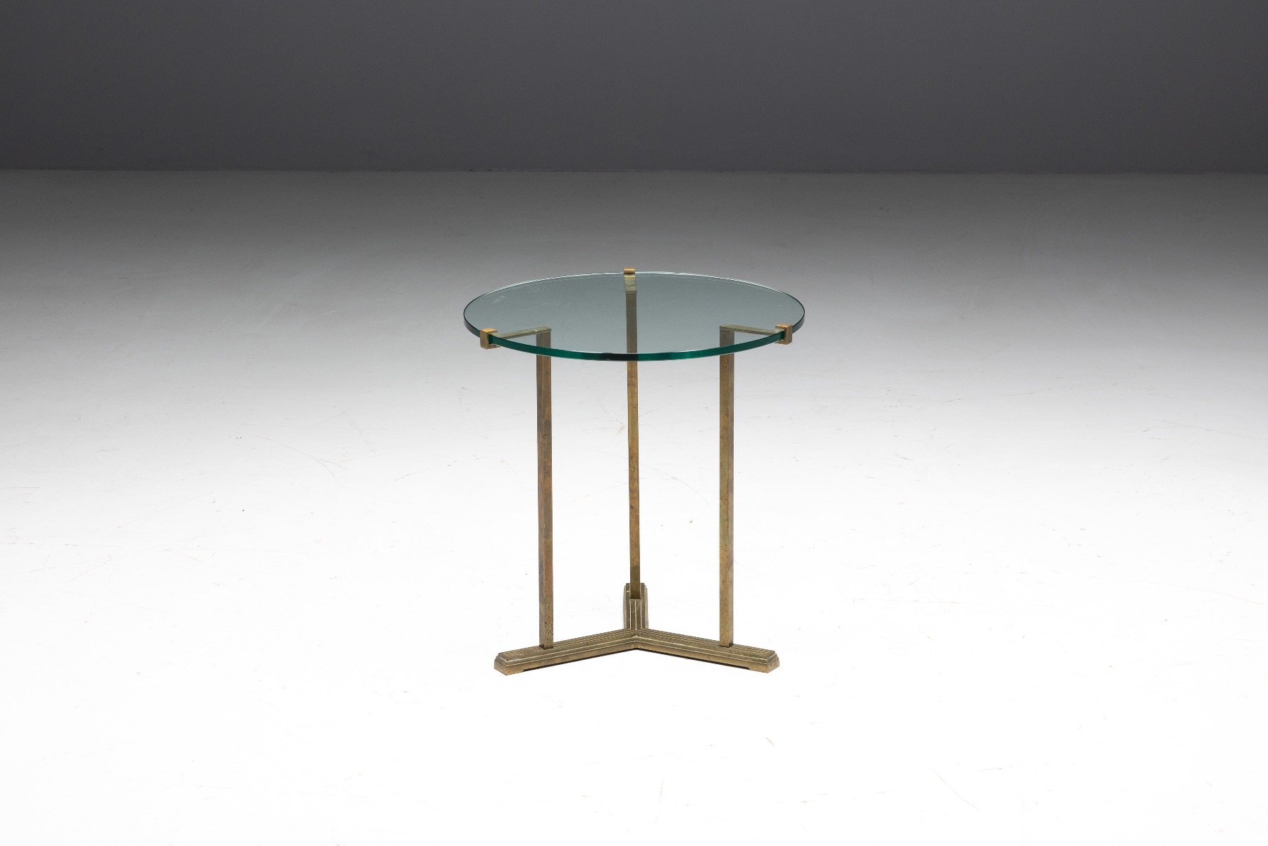 Side Table by Peter Ghyczy in Brass and Glass - 1970s