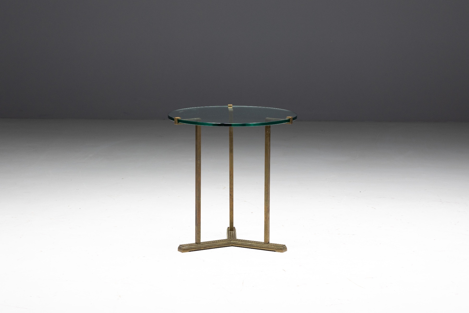 Side Table by Peter Ghyczy in Brass and Glass - 1970s
