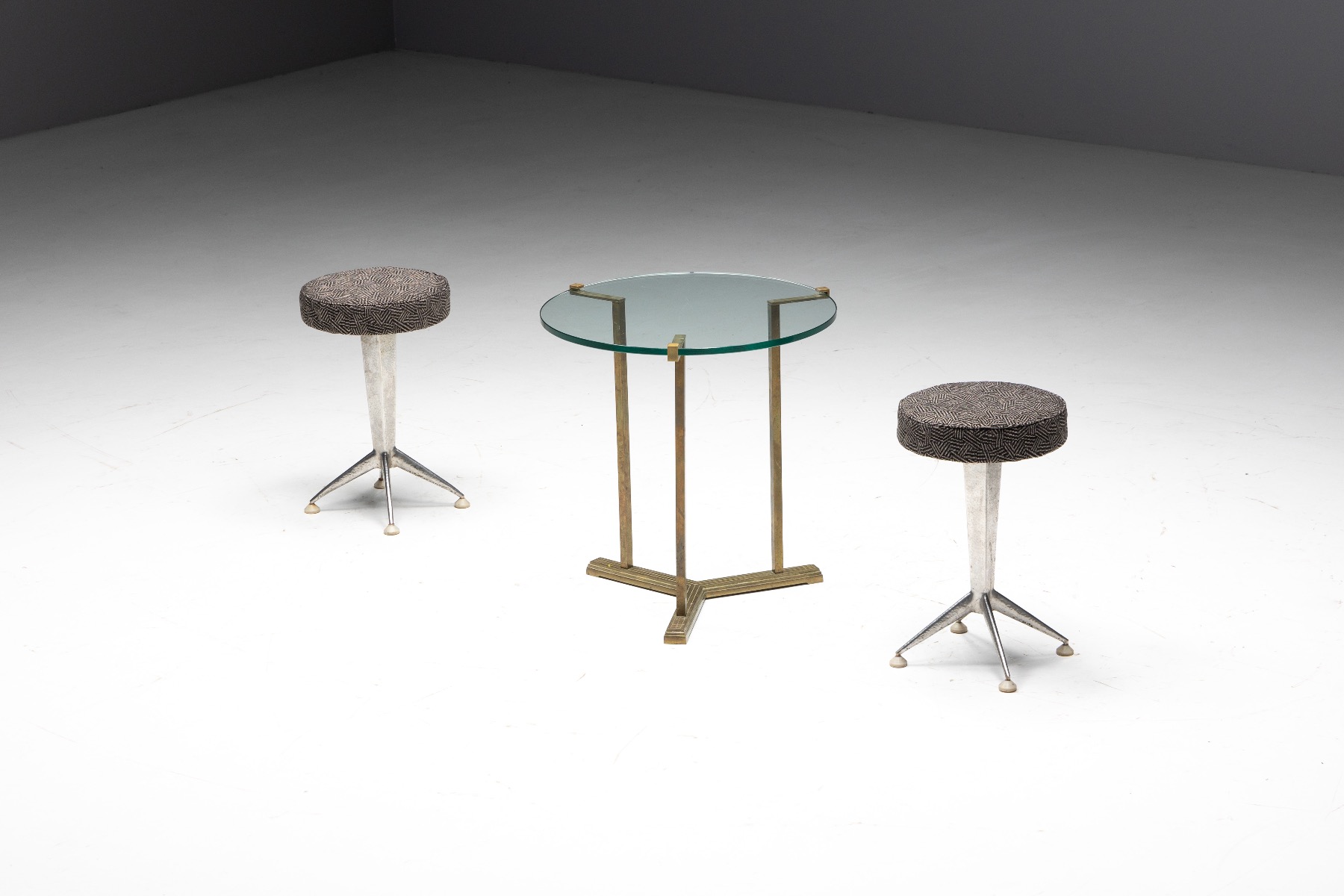 Side Table by Peter Ghyczy in Brass and Glass - 1970s