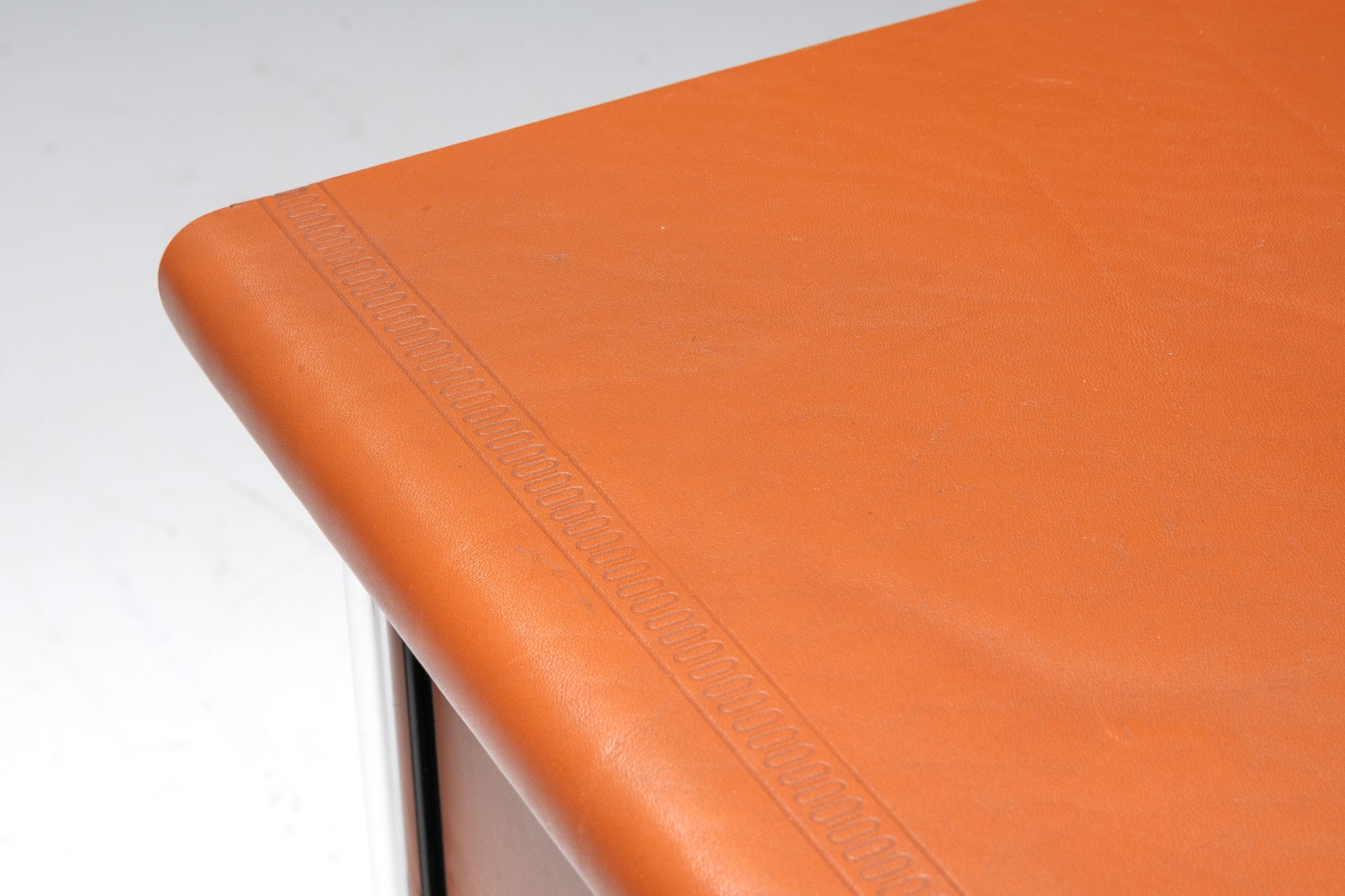 Cognac Leather Sideboard by Guido Faleschini for Mariani - 1970s