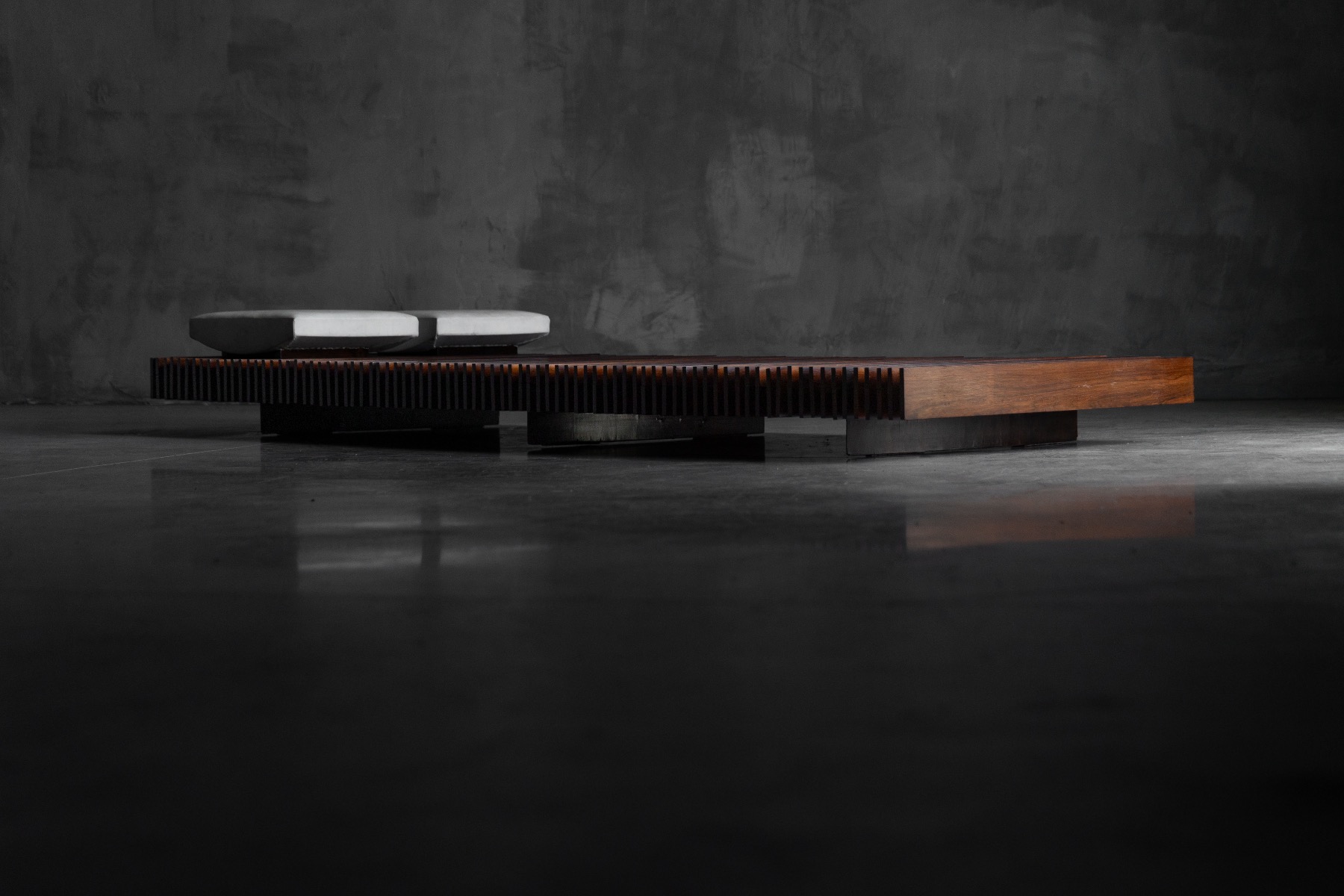 Slatted Bench by Móveis Ambiente - 1965