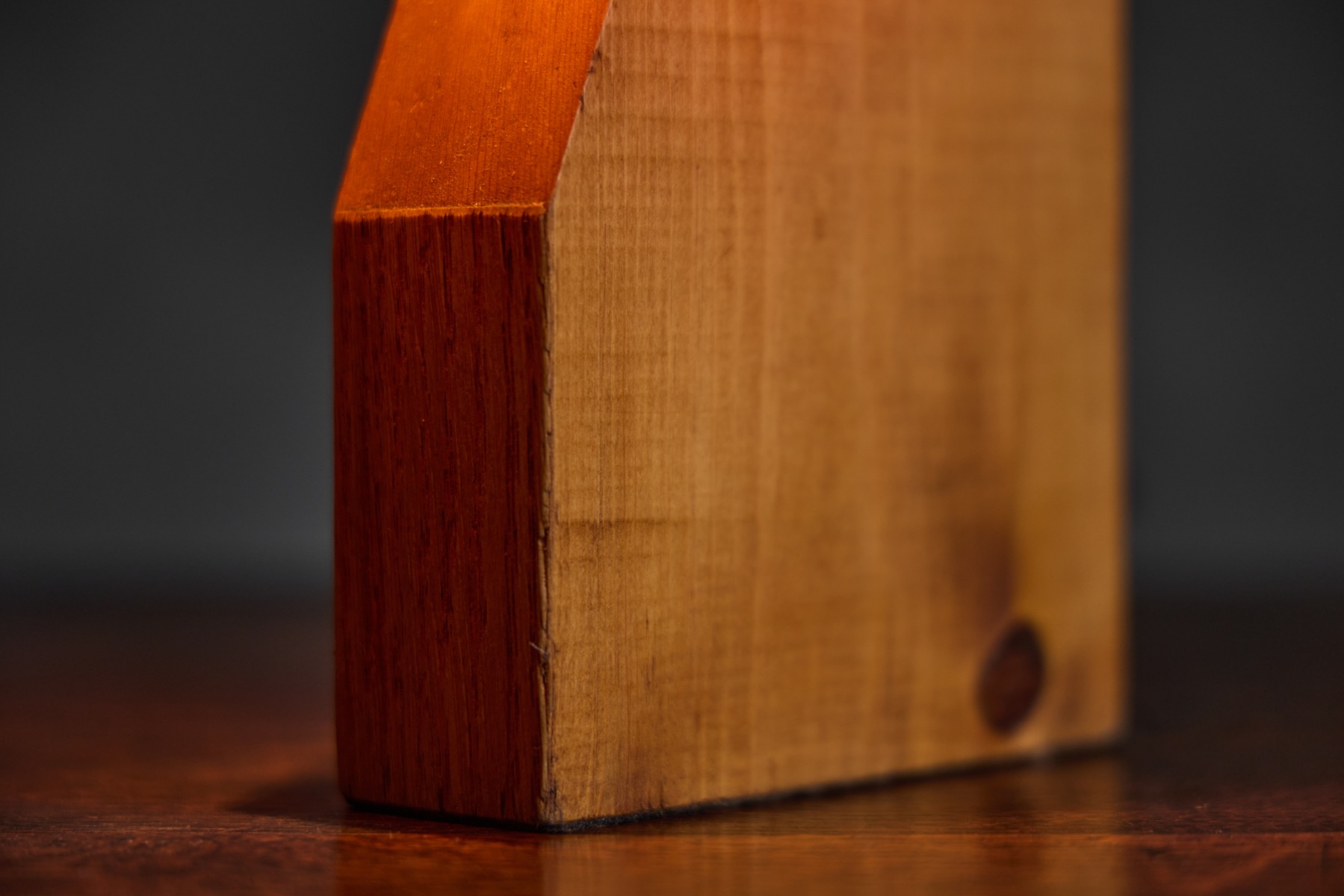 Pair of Small Mid-Century Veneer Table Lamps - 1960s