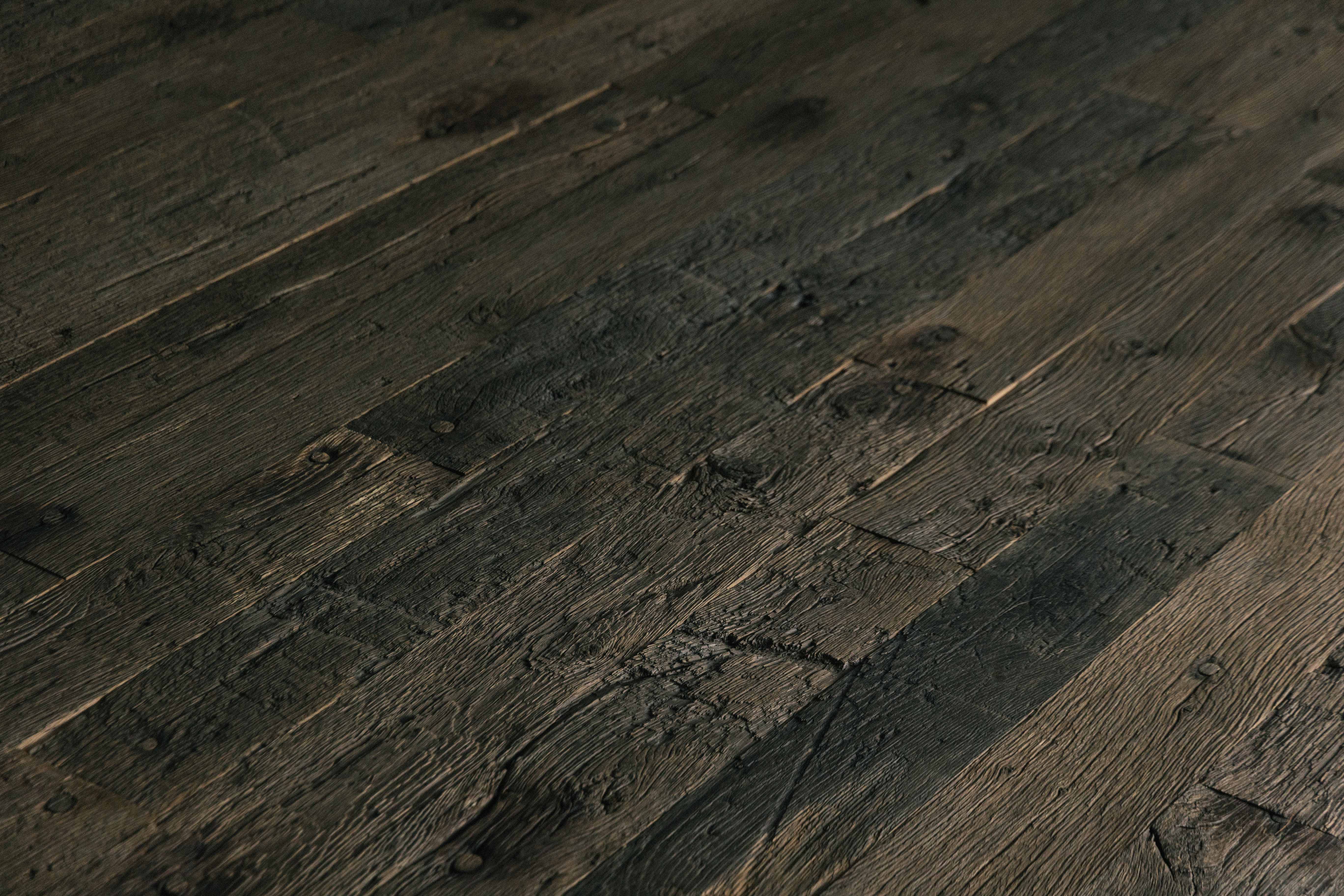 Solid Oak Flooring with Authentic Patina - 20th Century