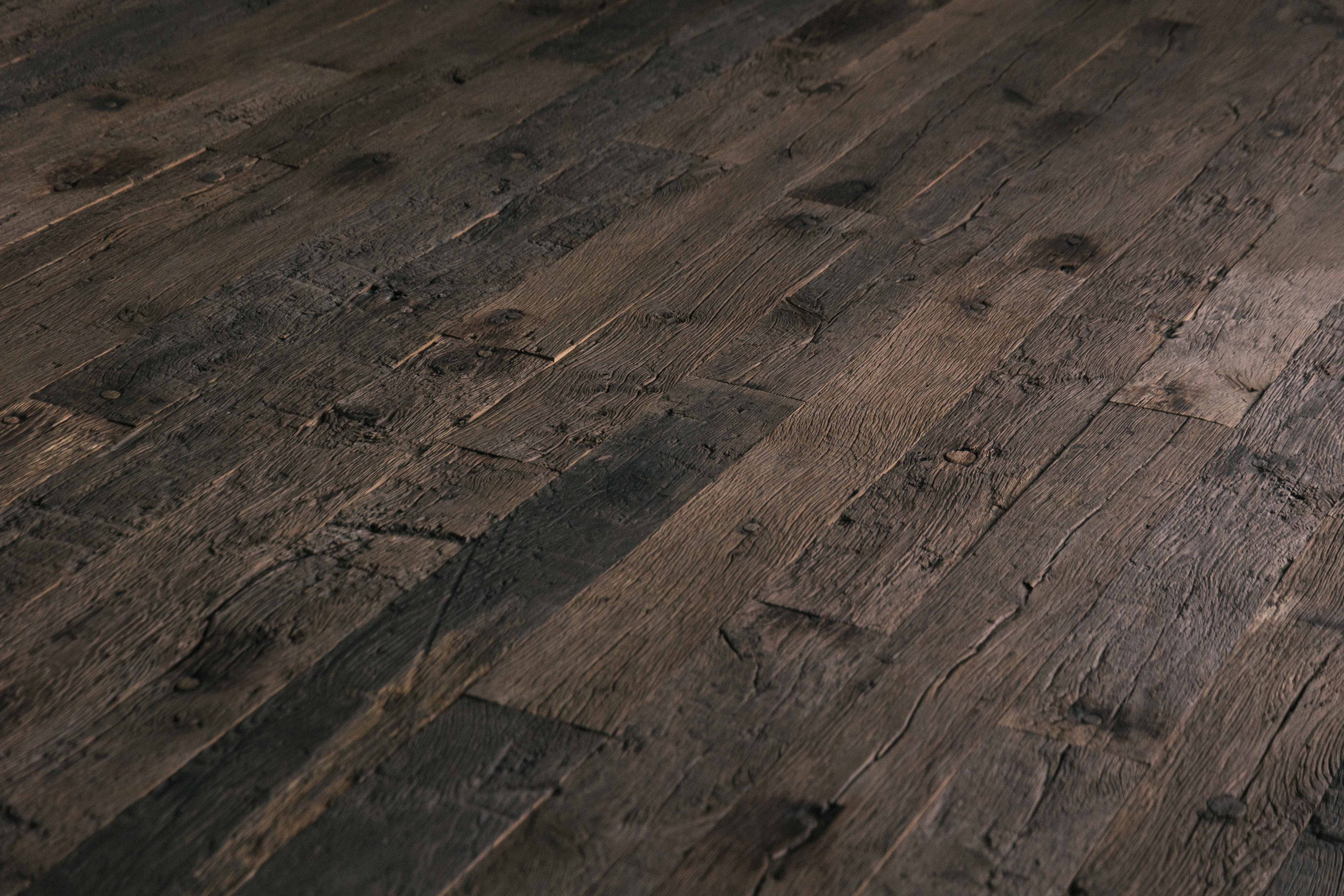 Solid Oak Flooring with Authentic Patina - 20th Century