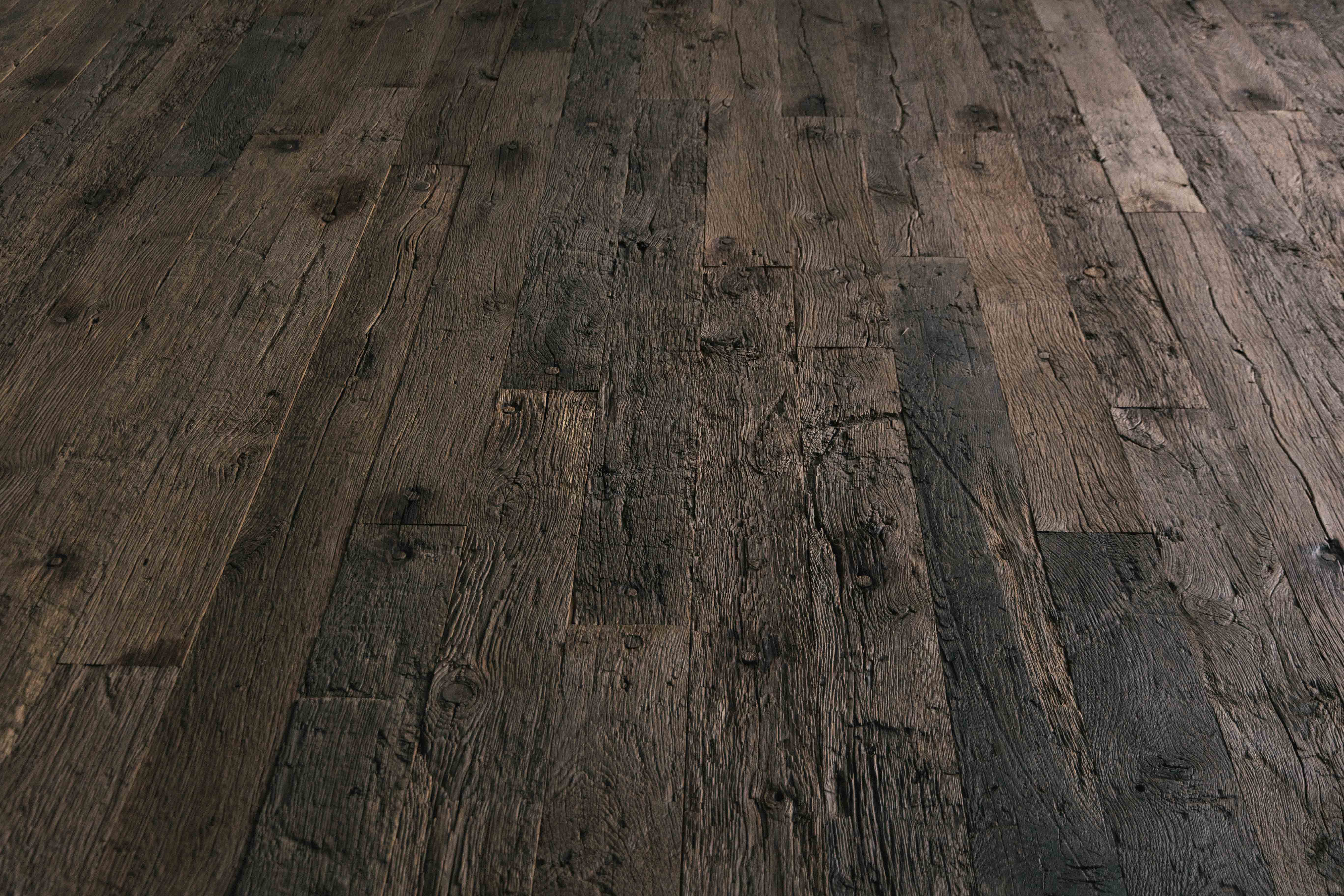 Solid Oak Flooring with Authentic Patina - 20th Century