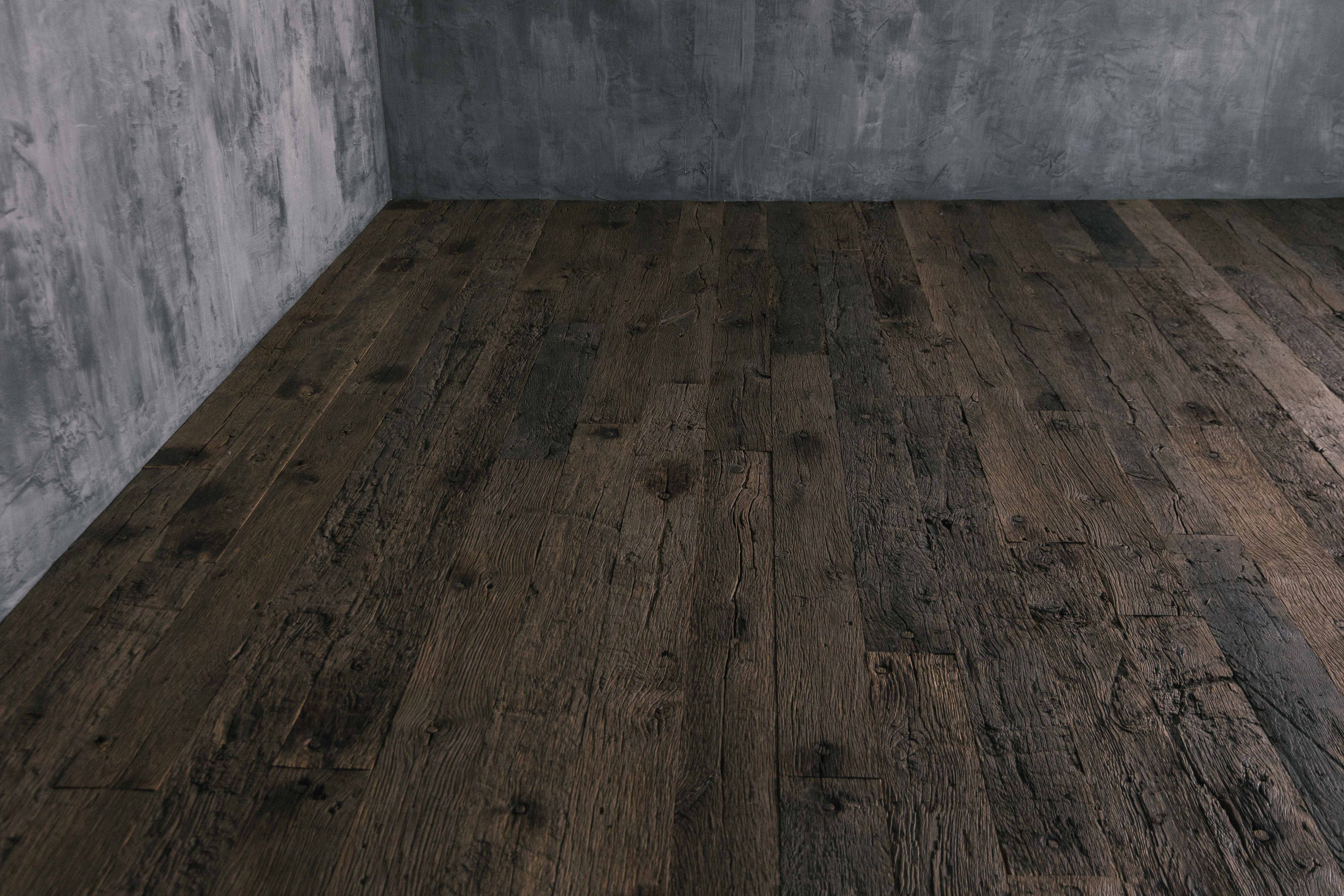 Solid Oak Flooring with Authentic Patina - 20th Century