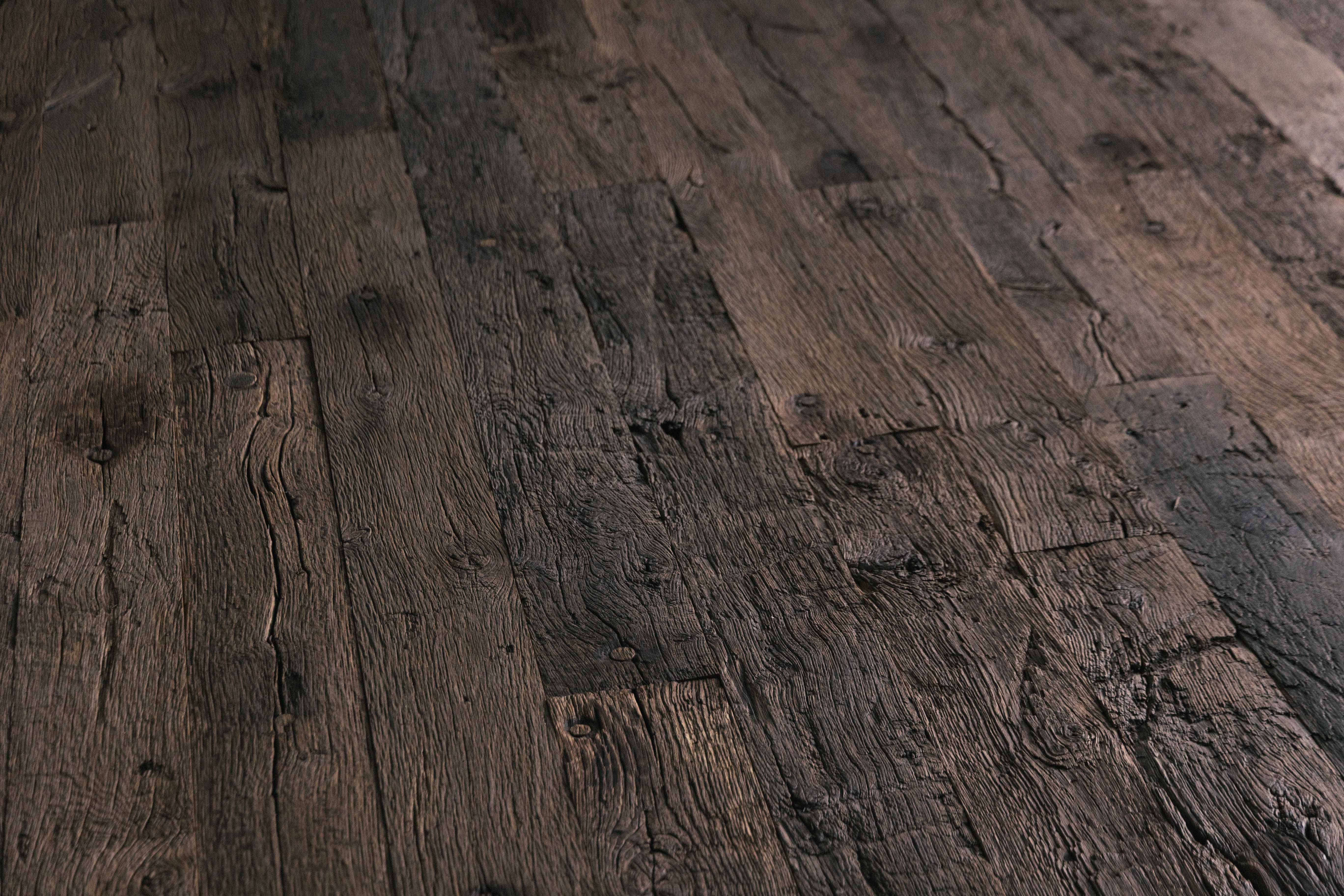 Solid Oak Flooring with Authentic Patina - 20th Century