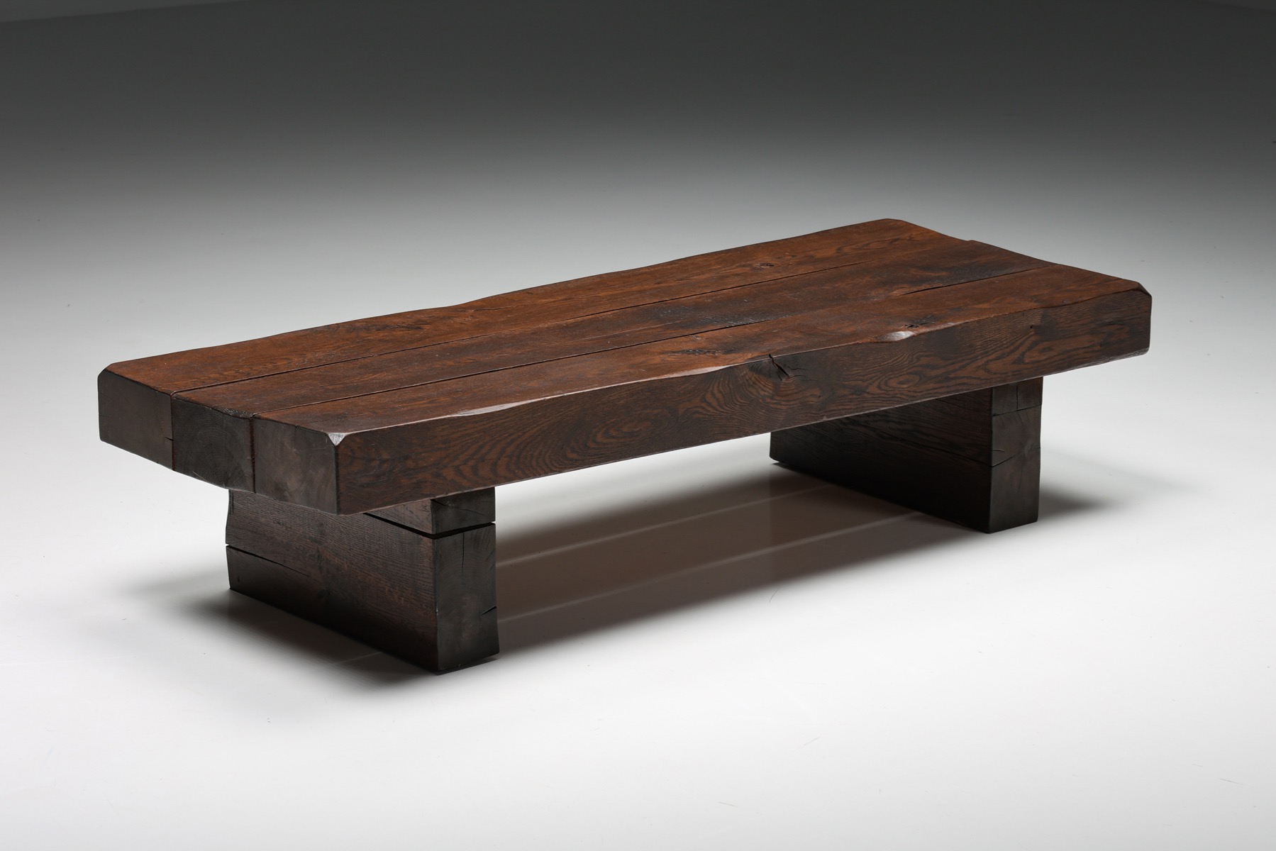 Solid Wood Rustic Coffee Table - 1920's