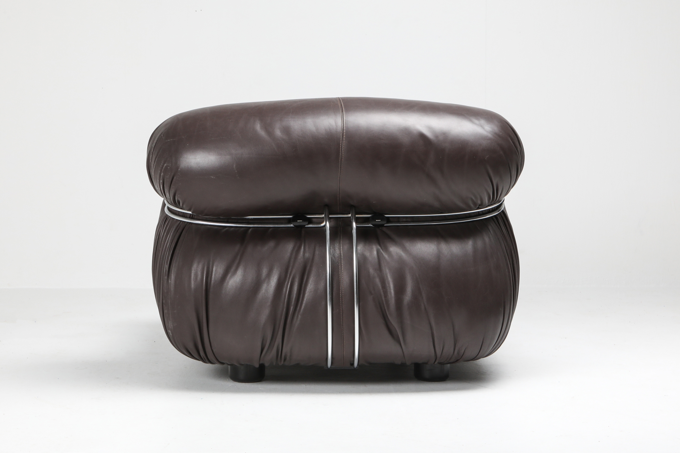 Soriana Lounge Chair in Dark Brown Leather by Afra & Tobia Scarpa - 1969