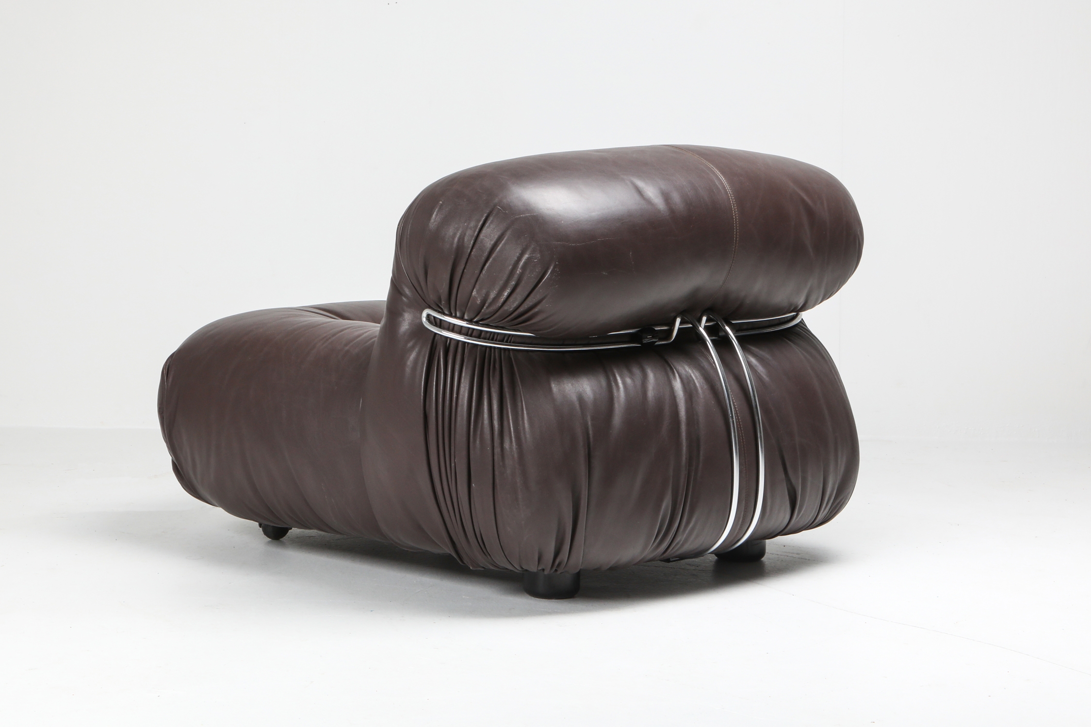 Soriana Lounge Chair in Dark Brown Leather by Afra & Tobia Scarpa - 1969
