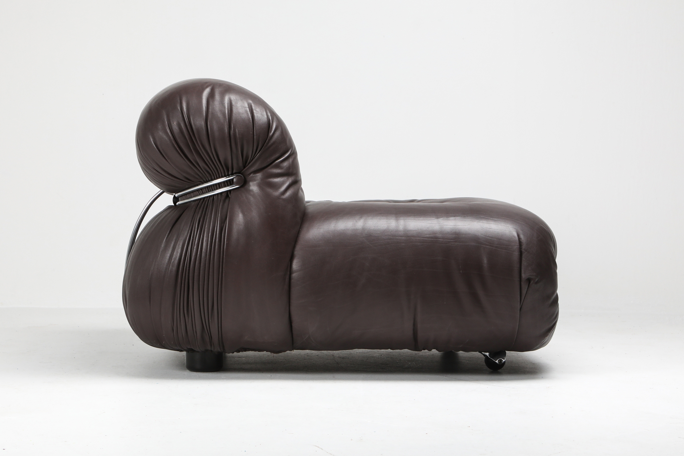 Soriana Lounge Chair in Dark Brown Leather by Afra & Tobia Scarpa - 1969