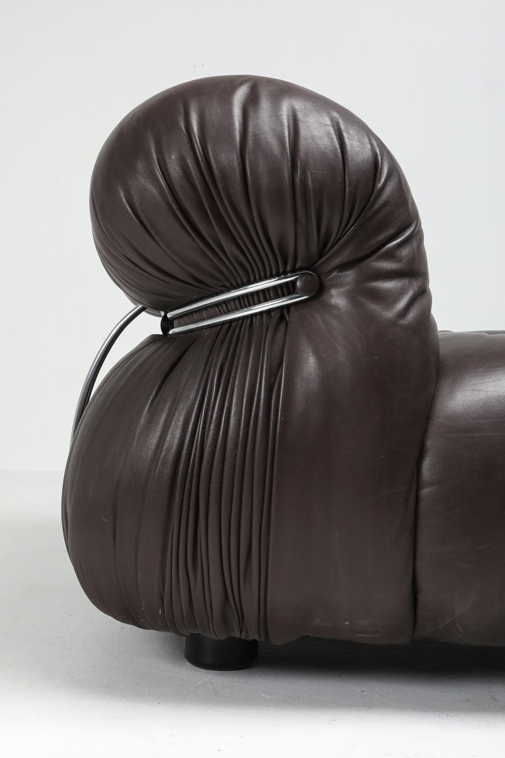 Soriana Lounge Chair in Dark Brown Leather by Afra & Tobia Scarpa - 1969