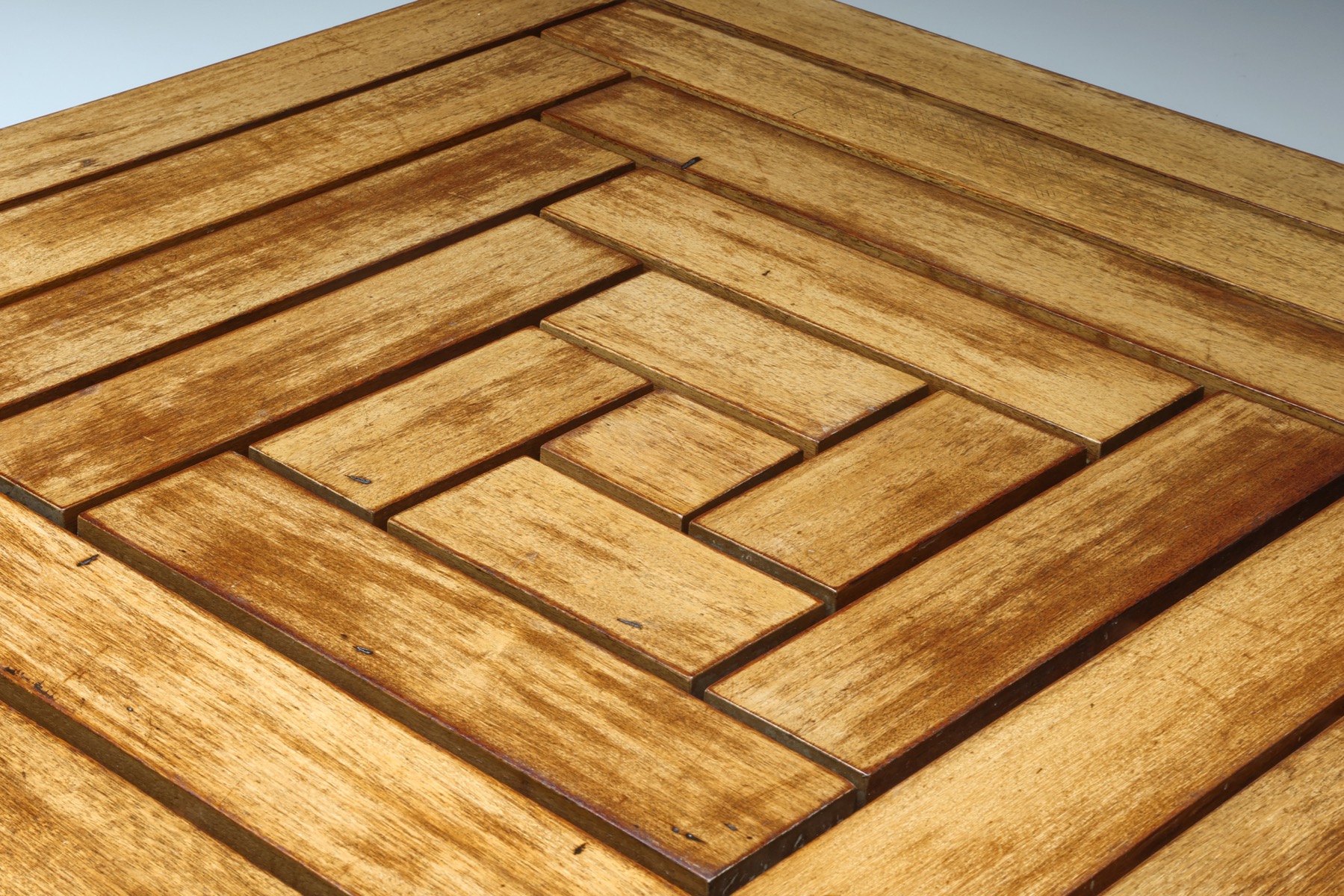 Rustic Square Wooden Coffee Table - 1960's