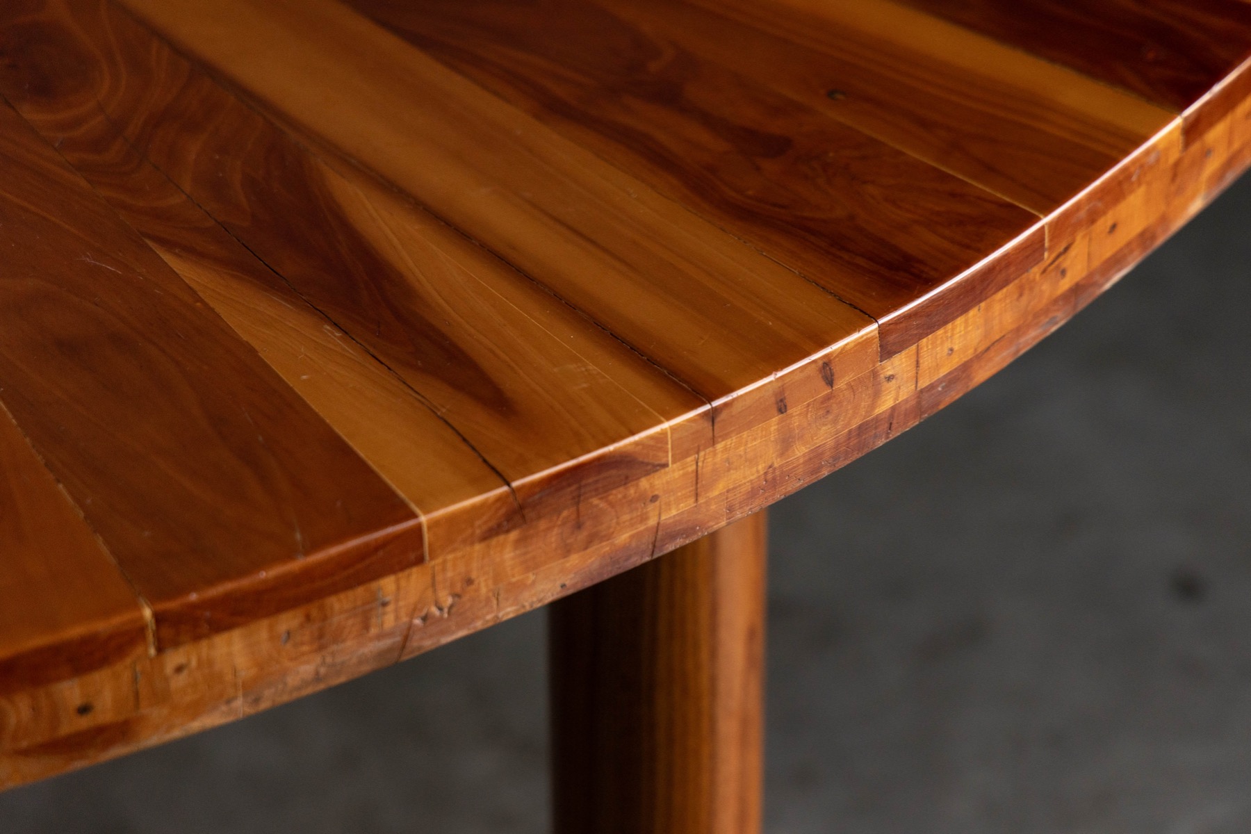 Sunburst Marquetry Corner Table, France - 1980s