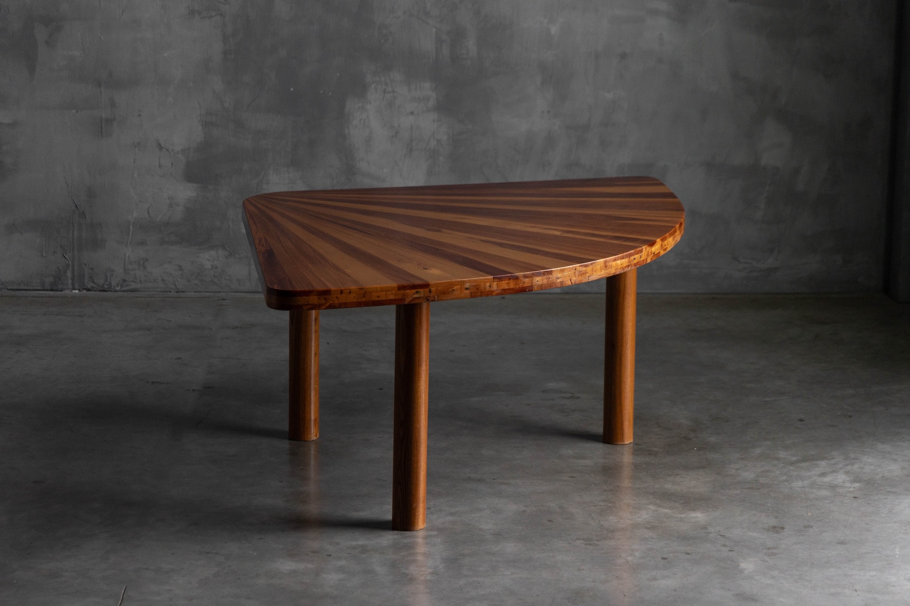 Sunburst Marquetry Corner Table, France - 1980s