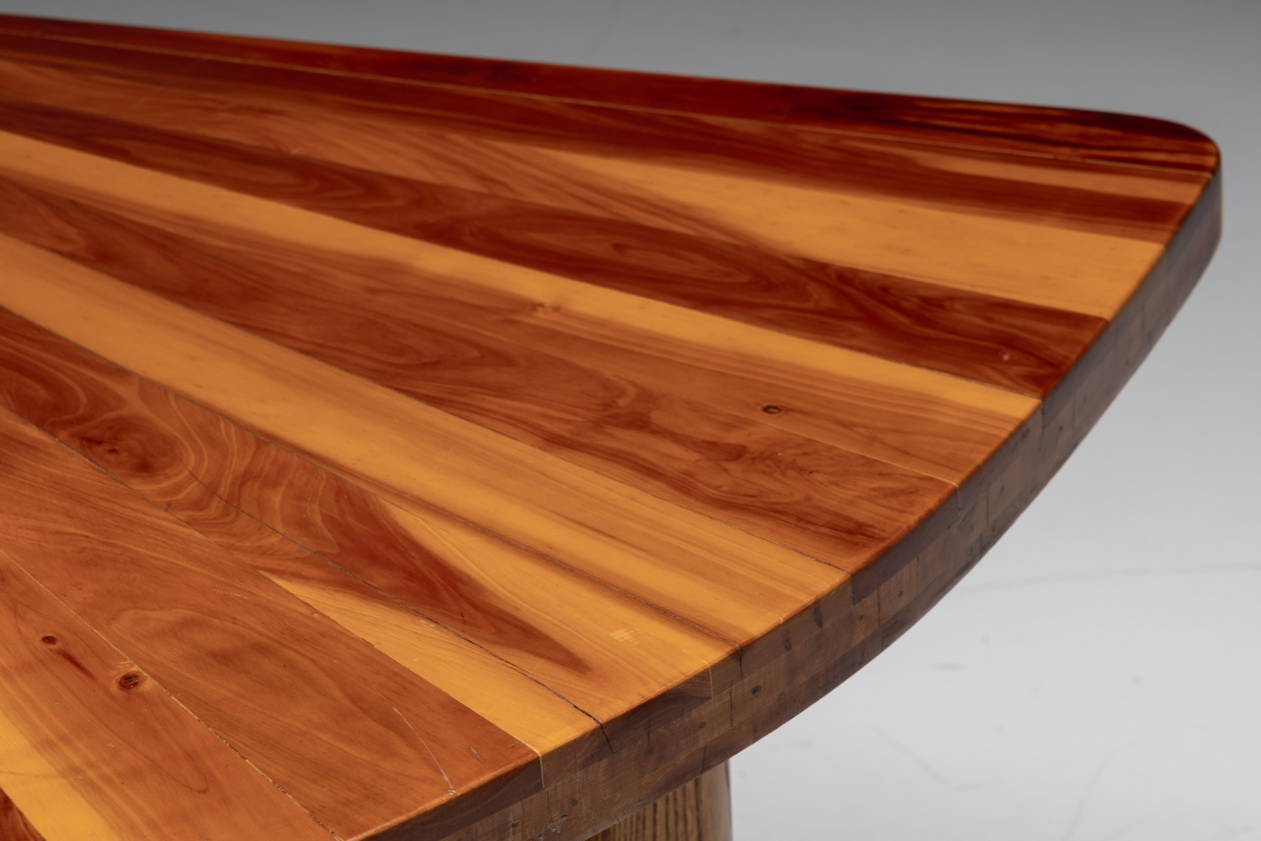 Sunburst Marquetry Corner Table, France - 1980s