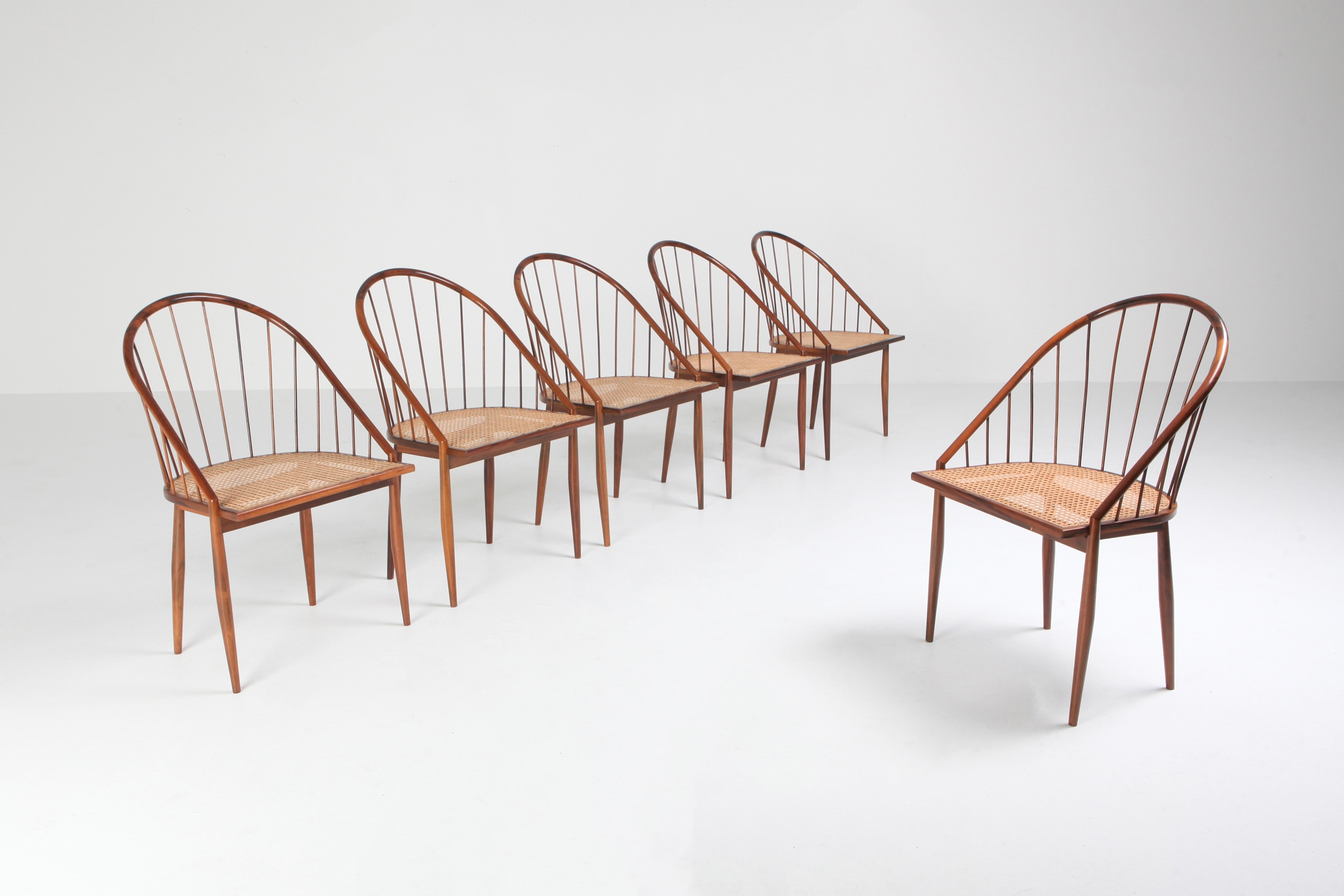 Joaquim Tenreiro Cadeiras Curva Dining Chairs - 1960s