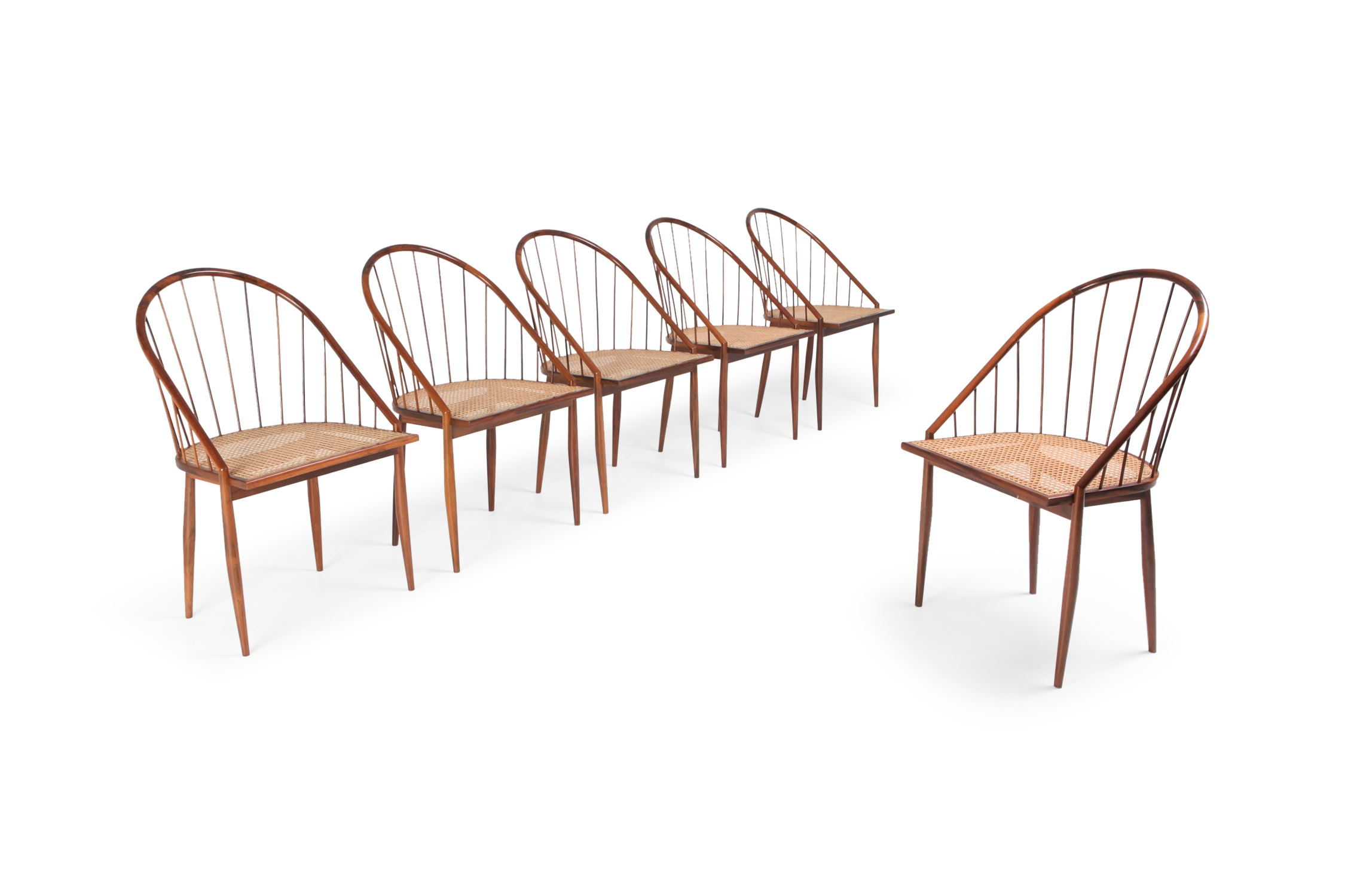 Joaquim Tenreiro Cadeiras Curva Dining Chairs - 1960s