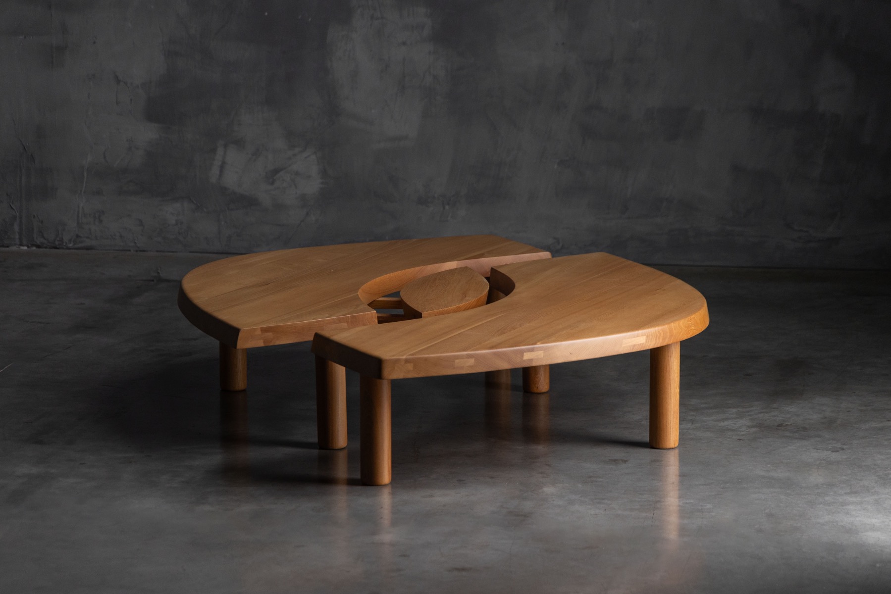 T22C L'oeil Coffee Table by Pierre Chapo, France  - 1972