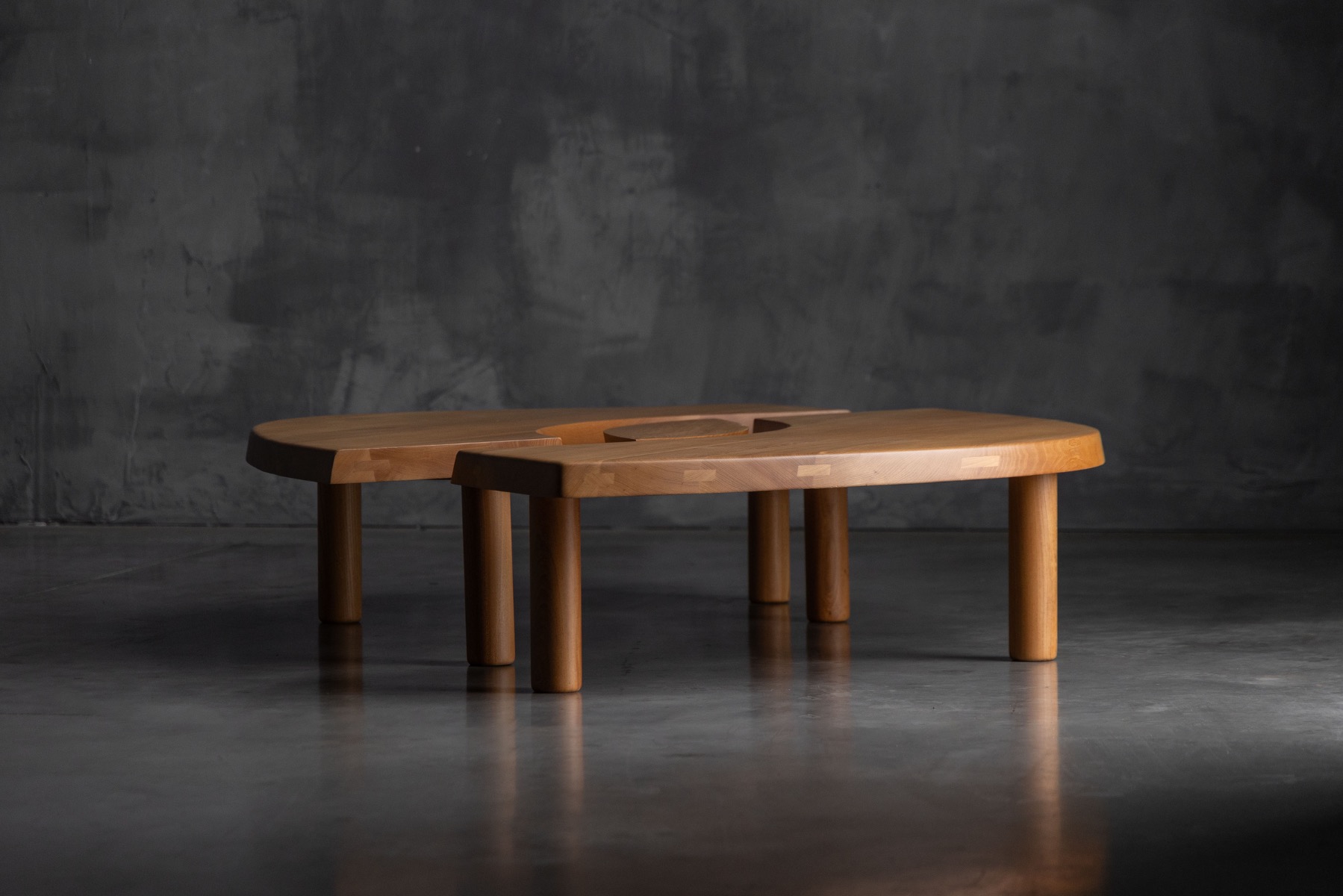 T22C L'oeil Coffee Table by Pierre Chapo, France  - 1972